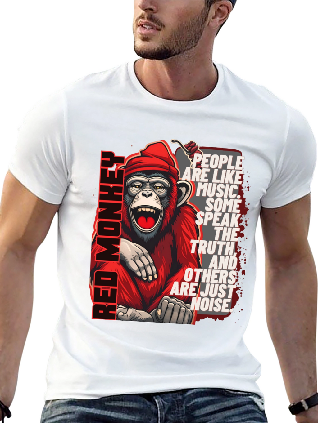 Red Monkey Graphic T-Shirt - Speak the Truth