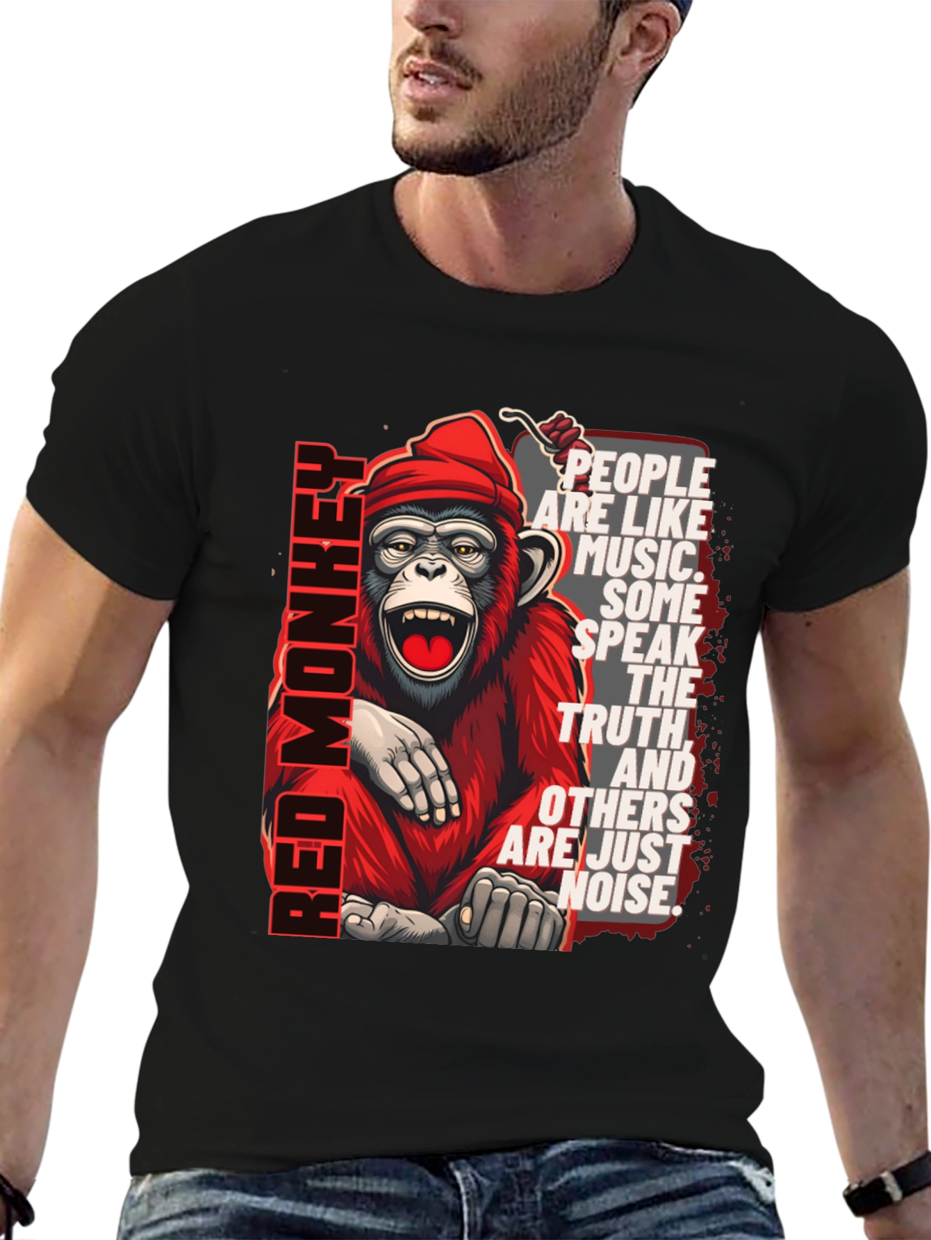 Red Monkey Graphic T-Shirt - Speak the Truth
