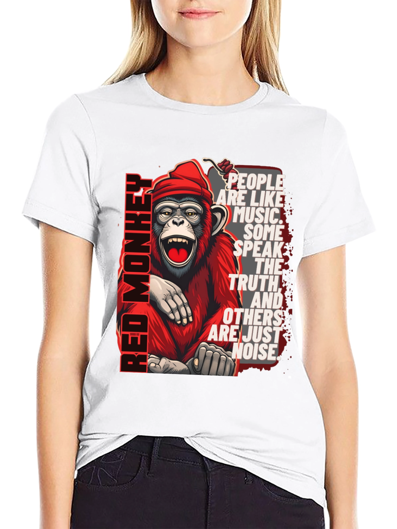 Red Monkey Graphic T-Shirt - Speak the Truth