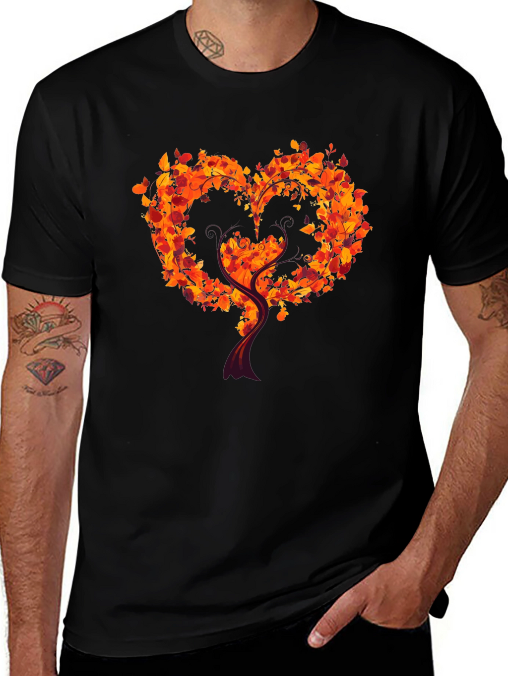 Autumn Heart Tree Graphic Tee