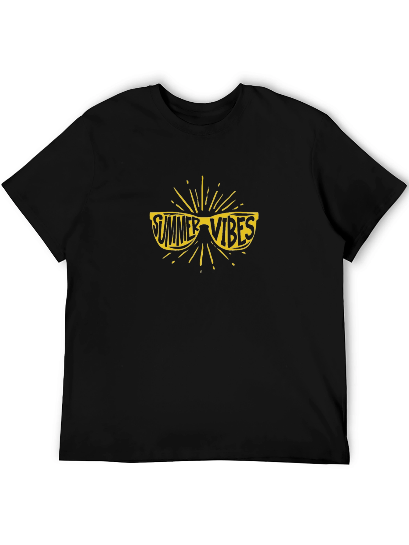 Summer Vibes Graphic Tee - Black Casual T-Shirt