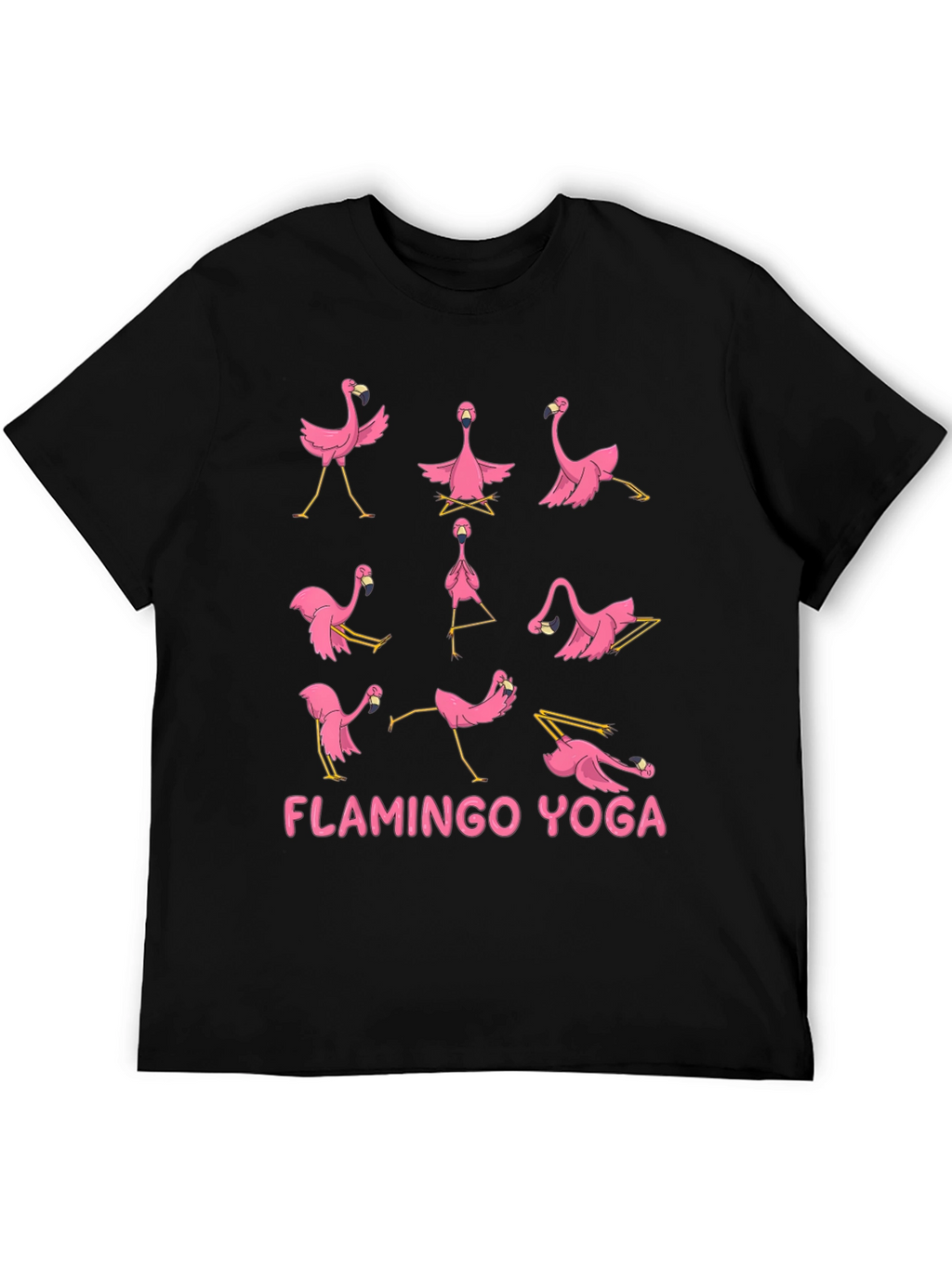 Flamingo Yoga T-Shirt - Mens Black Tee
