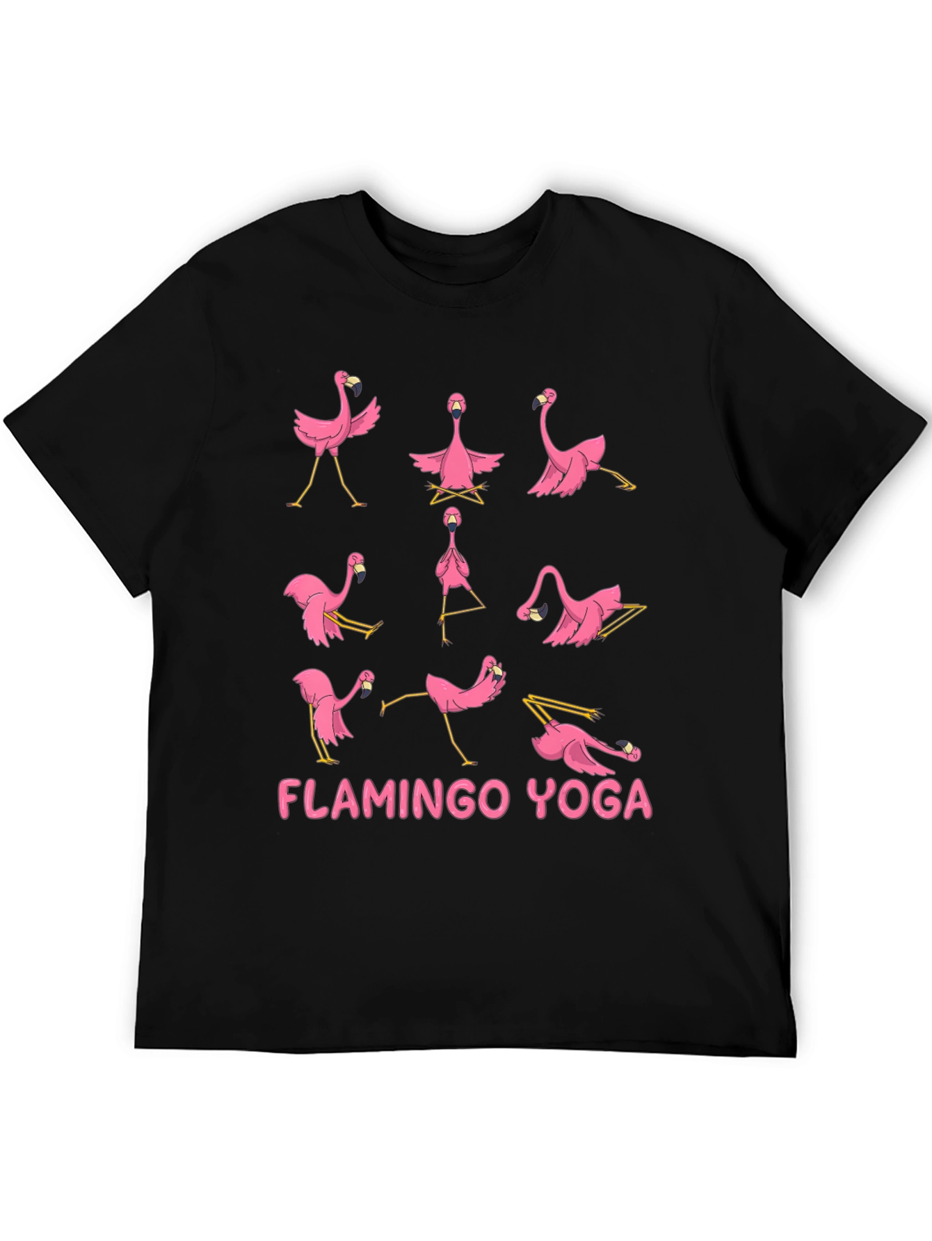 Flamingo Yoga T-Shirt - Mens Black Tee