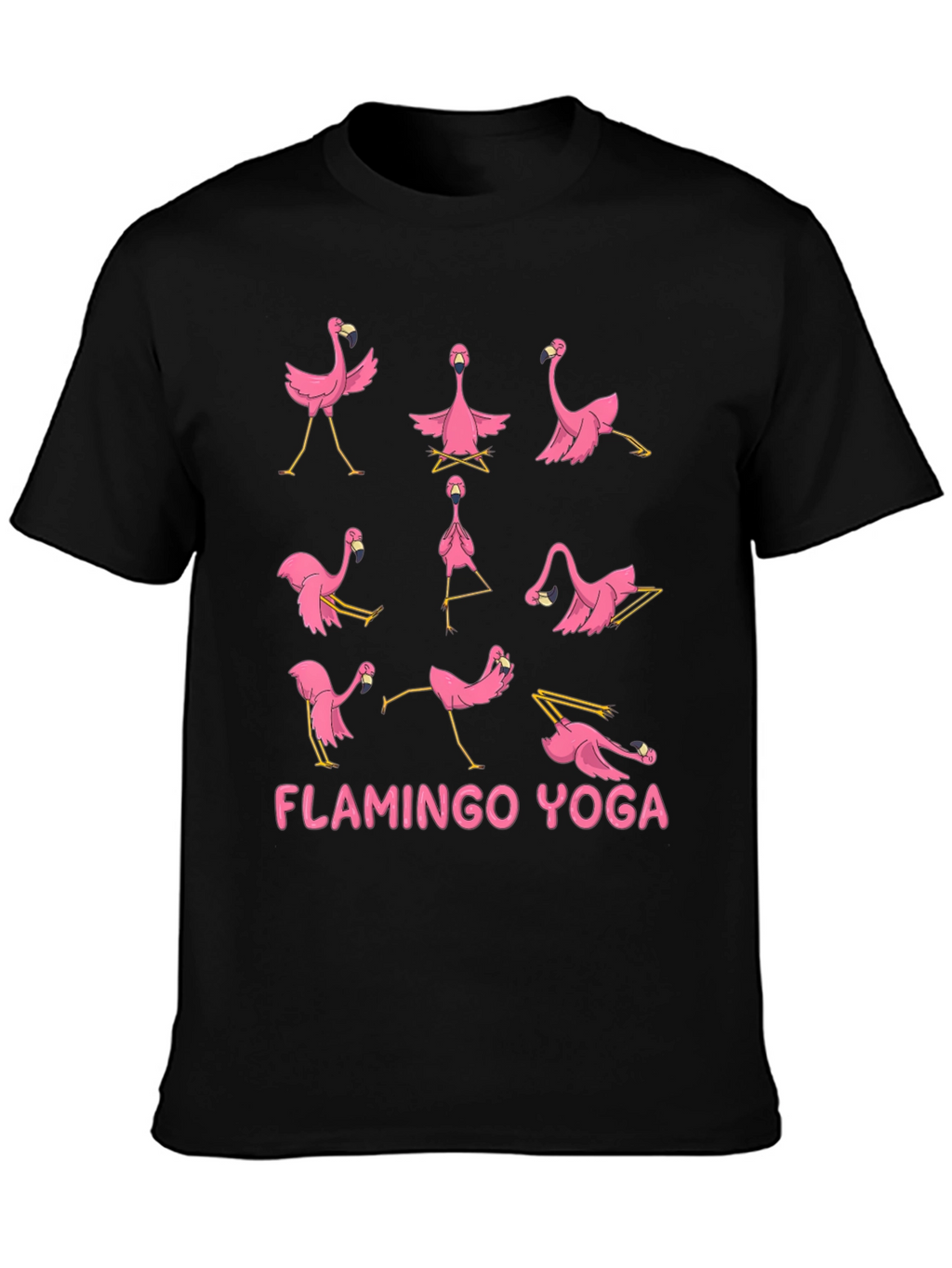 Flamingo Yoga T-Shirt - Mens Black Tee