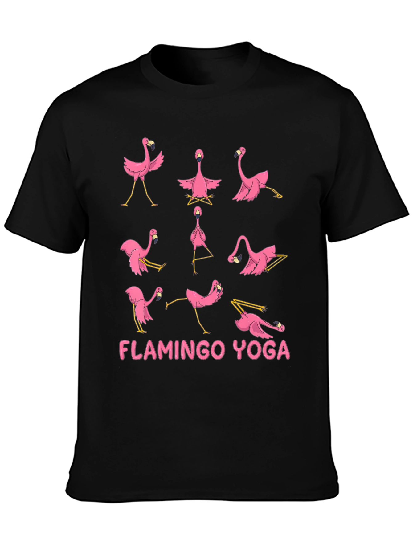 Flamingo Yoga T-Shirt - Mens Black Tee
