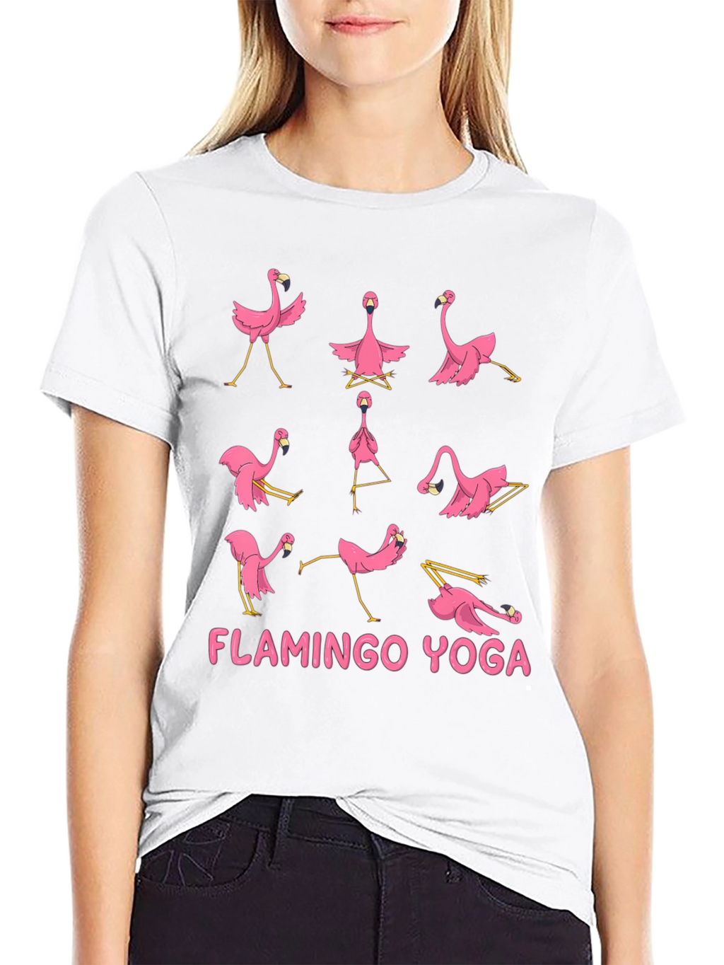 Flamingo Yoga T-Shirt - Mens Black Tee