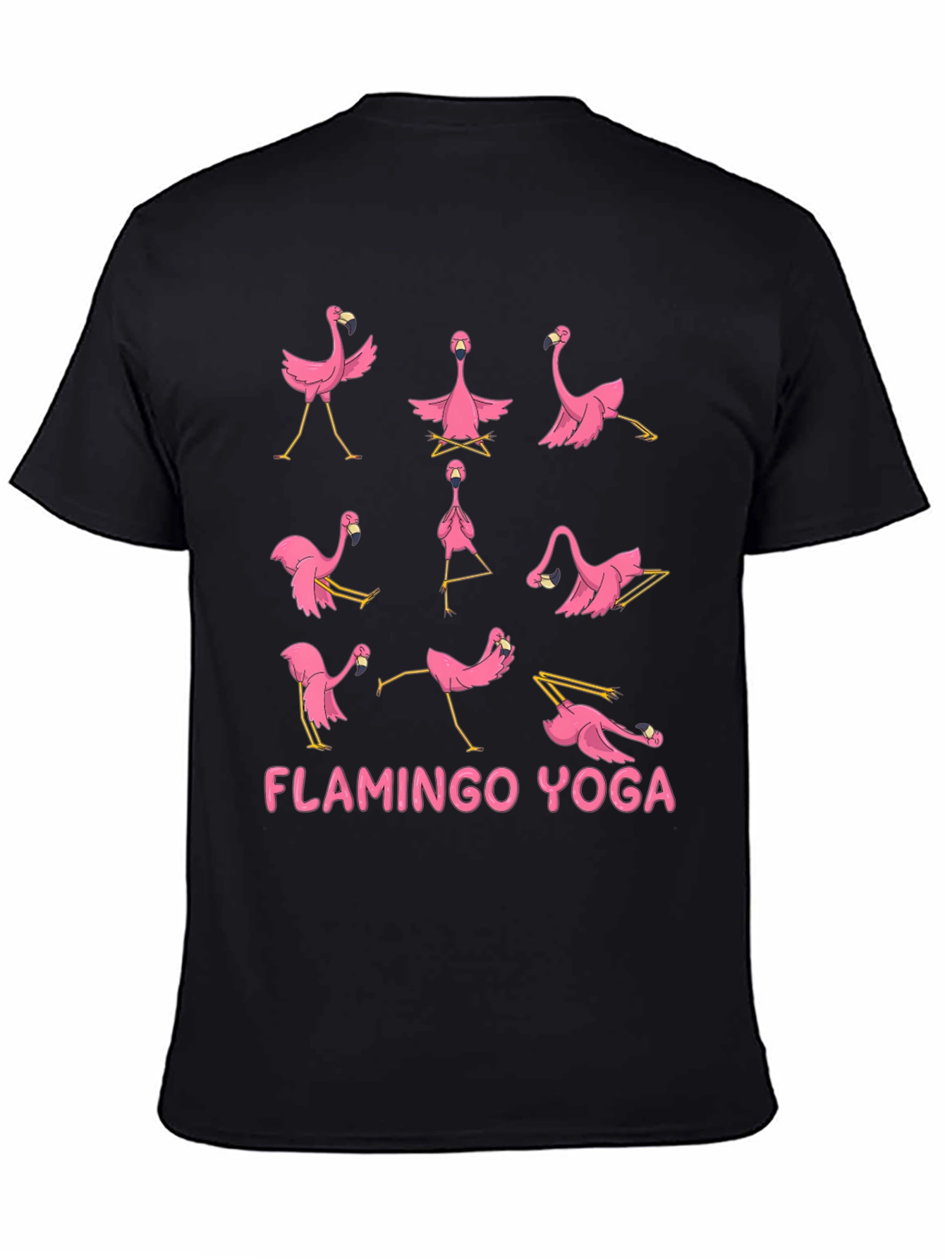 Flamingo Yoga T-Shirt - Mens Black Tee