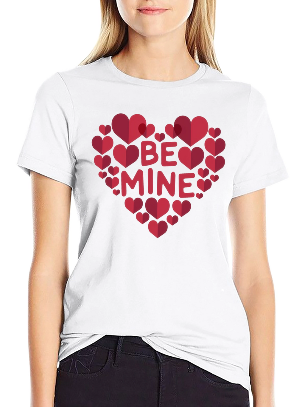 Be Mine Heart Valentines Day Graphic T-Shirt