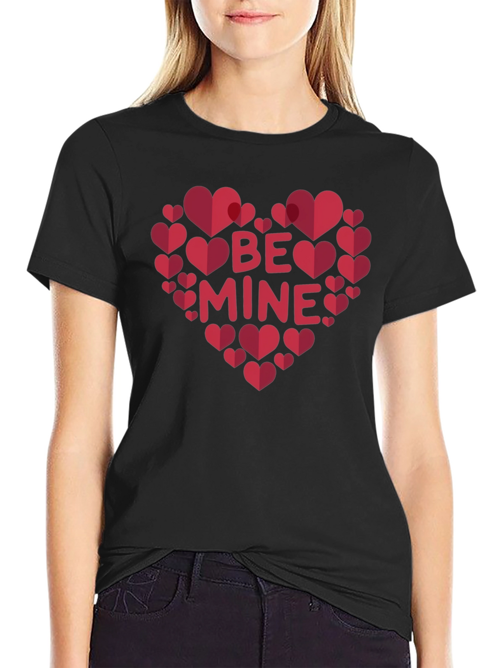 Be Mine Heart Valentines Day Graphic T-Shirt