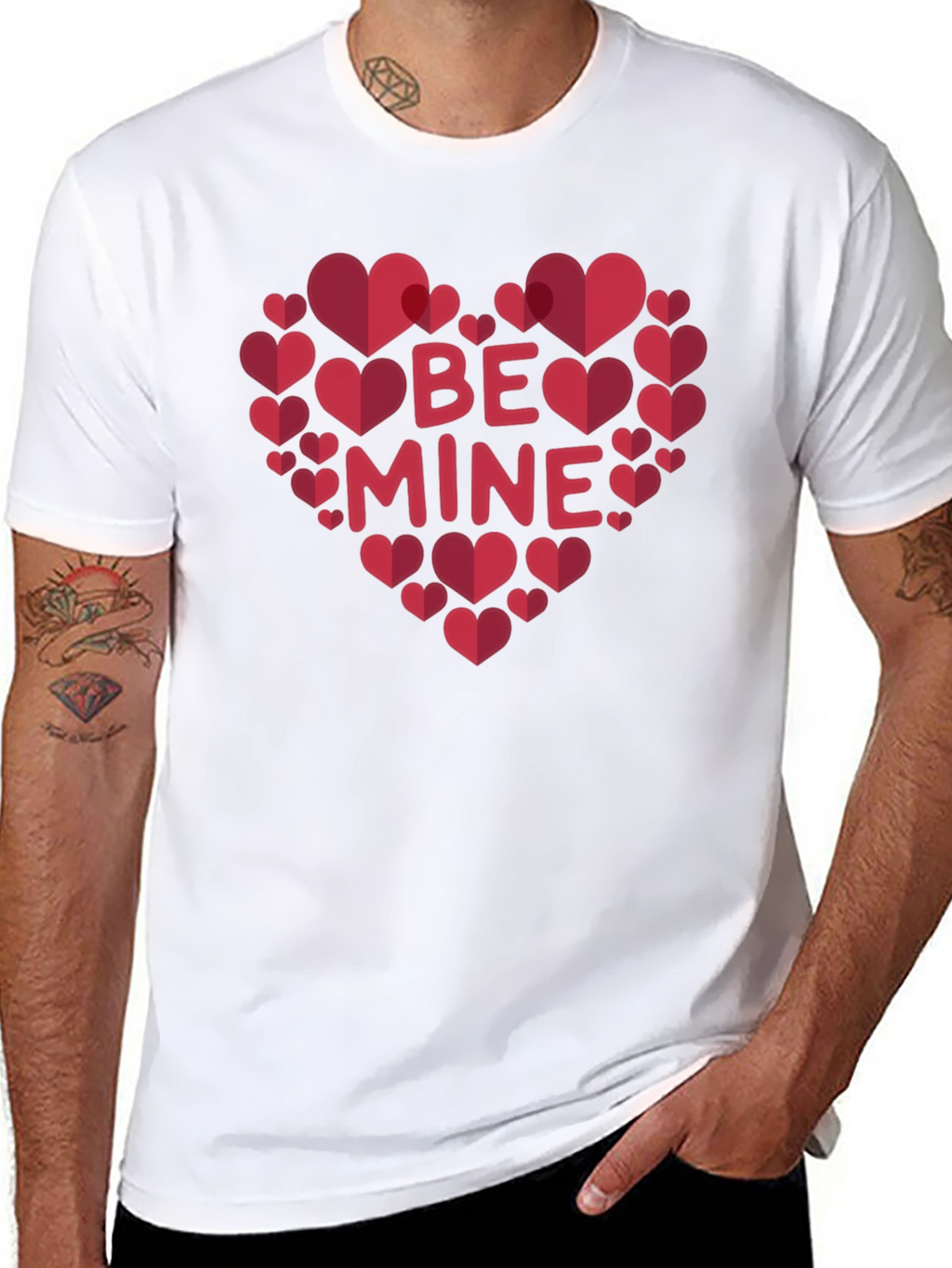 Be Mine Heart Valentines Day Graphic T-Shirt