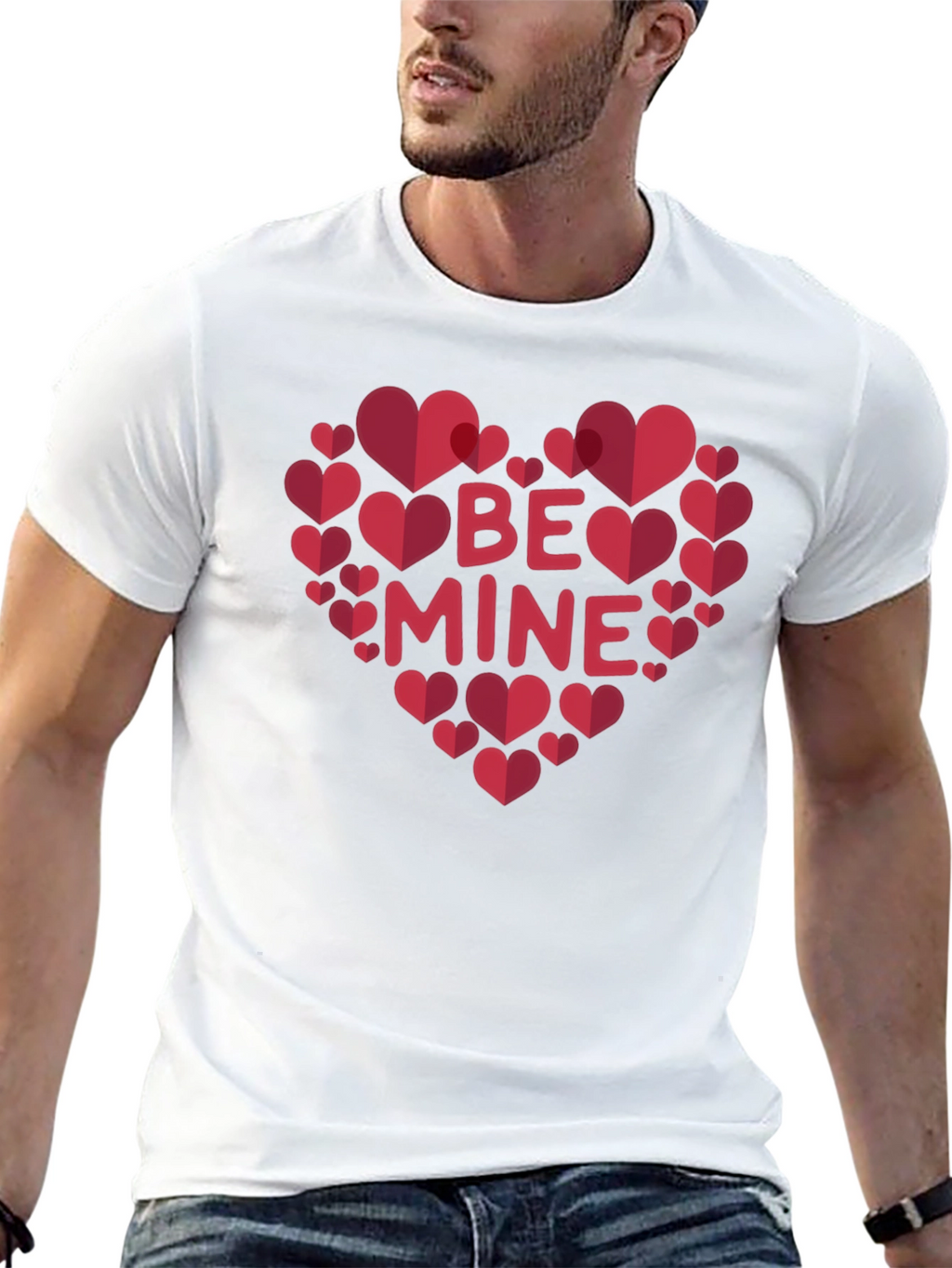 Be Mine Heart Valentines Day Graphic T-Shirt