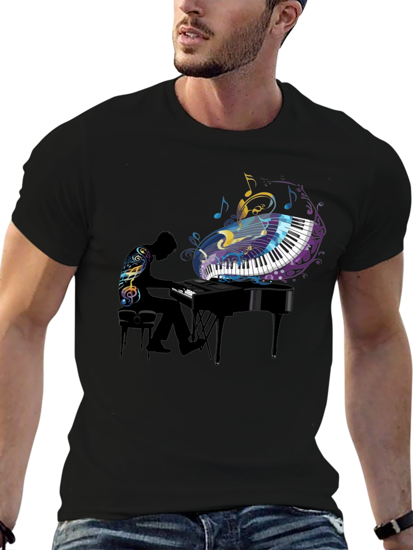 Piano Player Graphic Tee - Stylish Music Lover Shirt