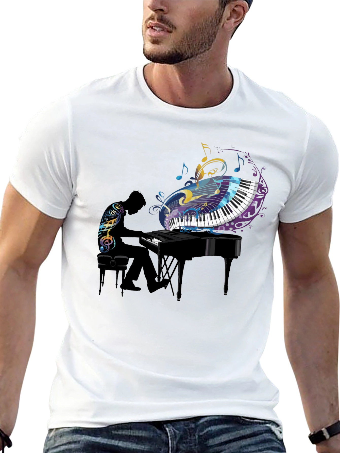 Piano Player Graphic Tee - Stylish Music Lover Shirt