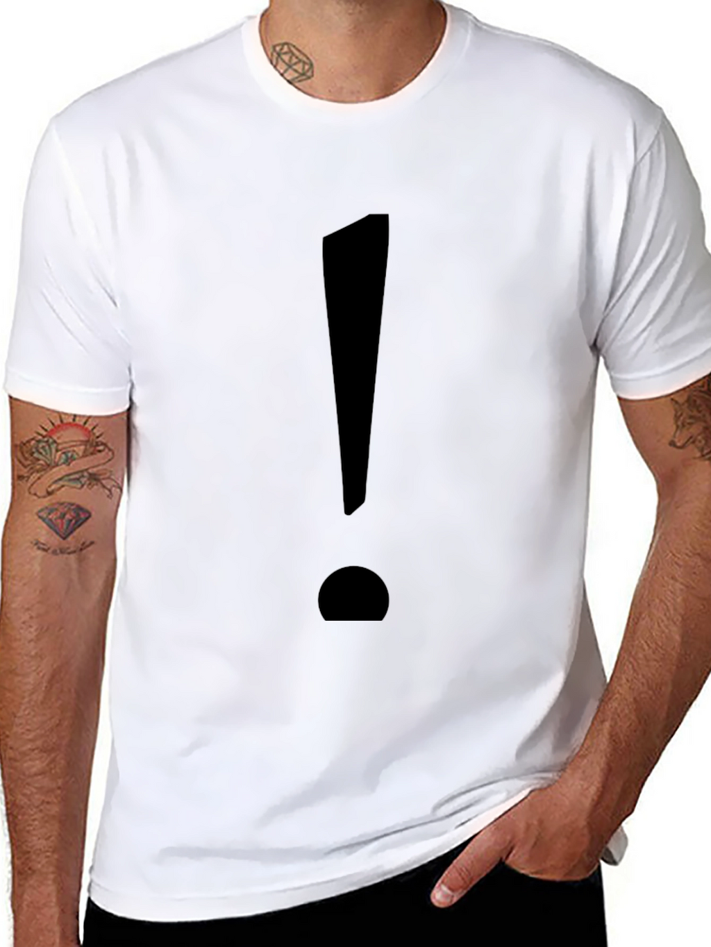 Statement Tee: Bold Black Exclamation Point T-Shirt