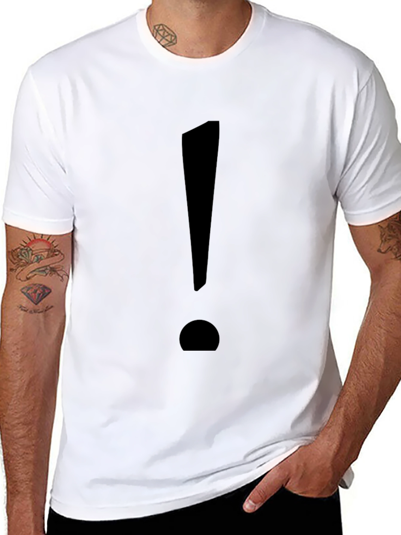 Statement Tee: Bold Black Exclamation Point T-Shirt