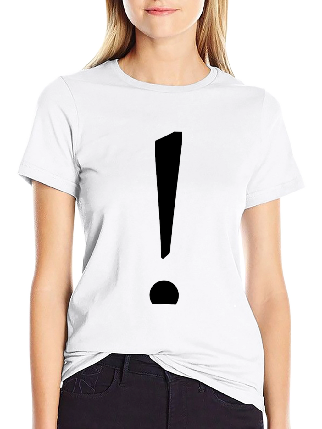 Statement Tee: Bold Black Exclamation Point T-Shirt