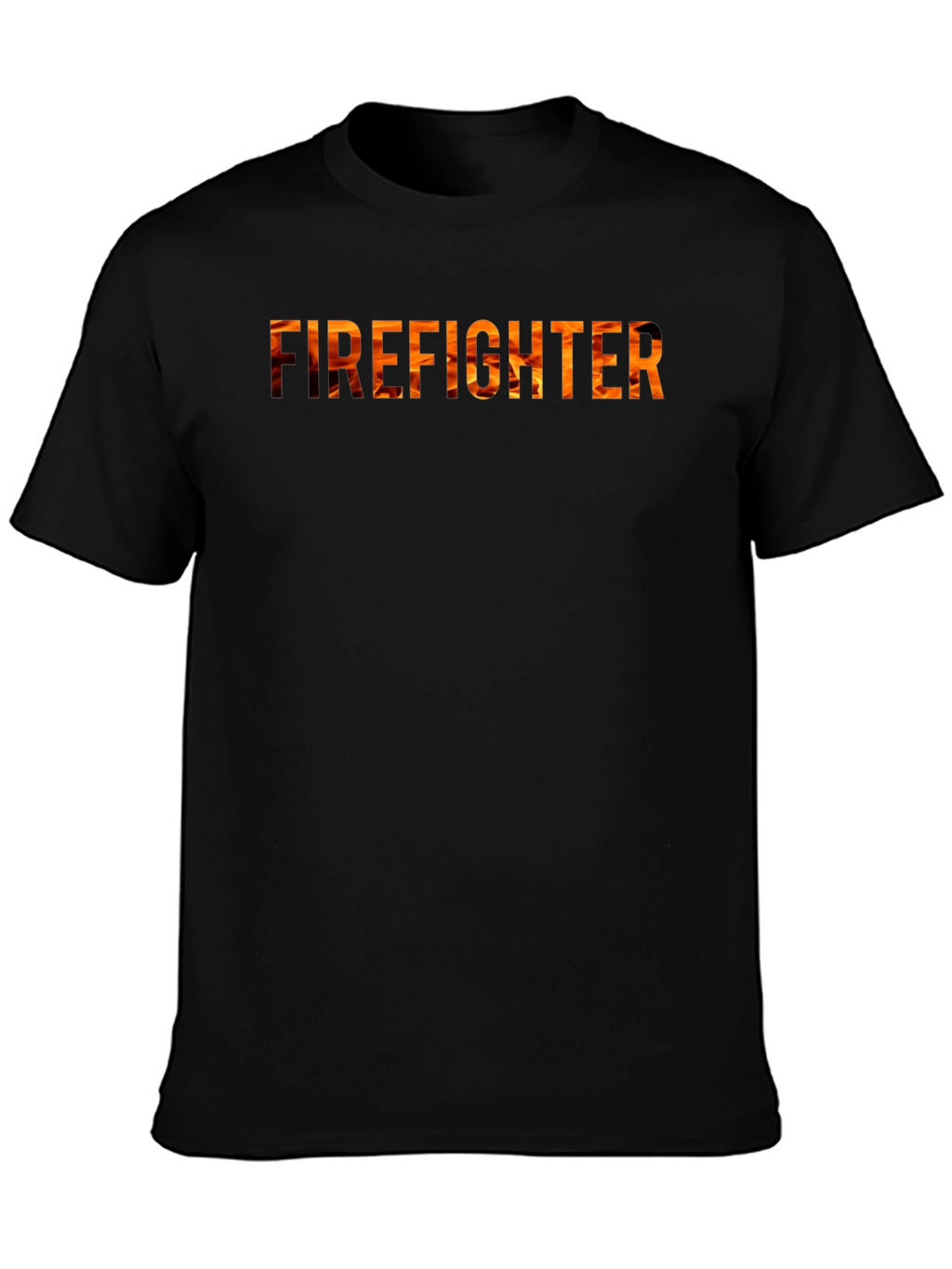 Firefighter Flame Graphic Tee - Black