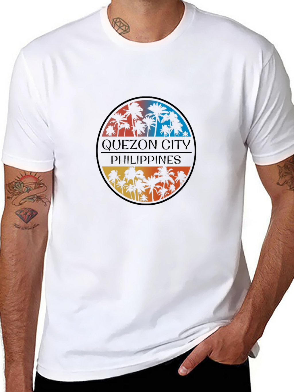 Quezon City Philippines Palm Tree T-Shirt