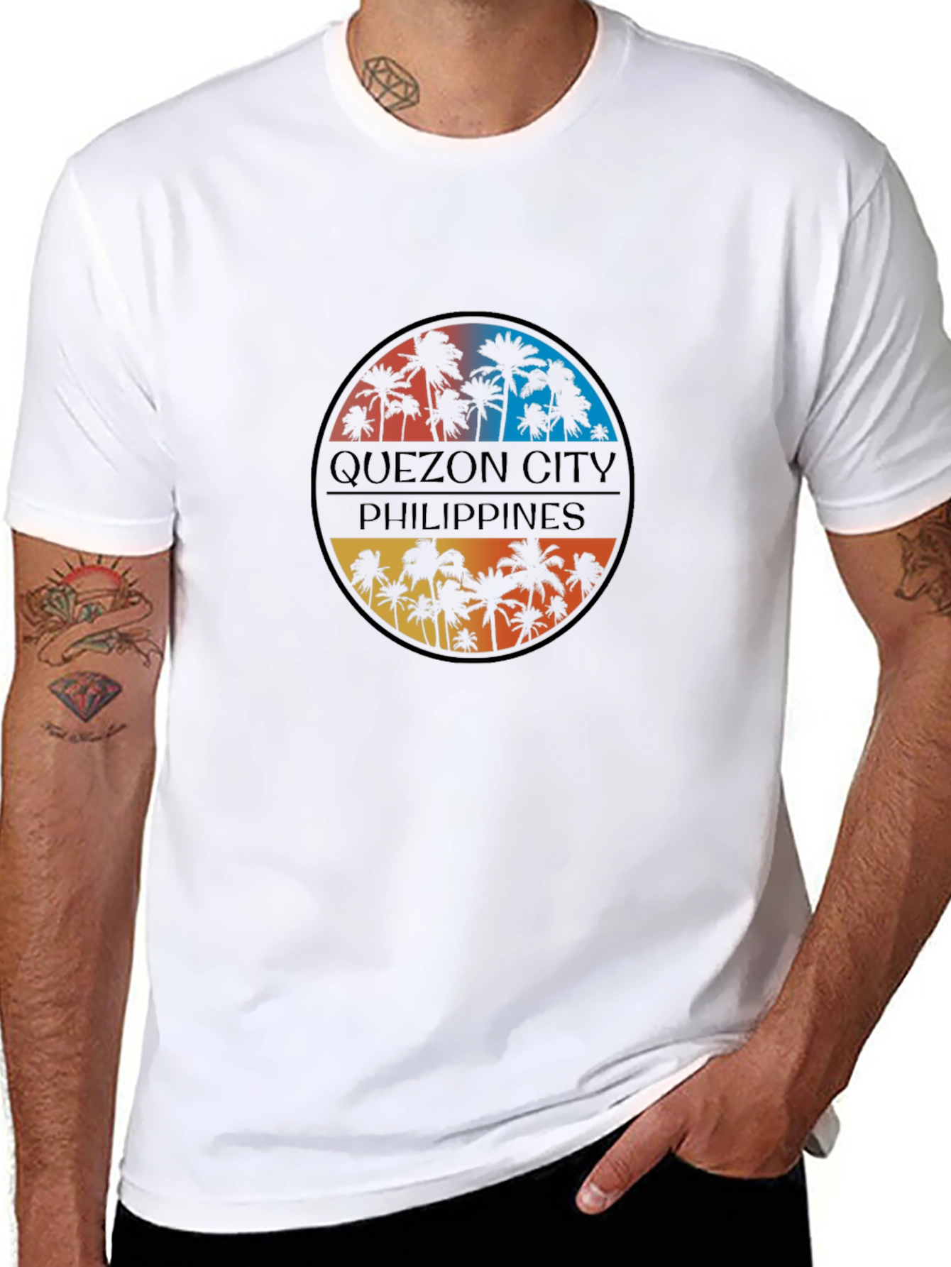 Quezon City Philippines Palm Tree T-Shirt