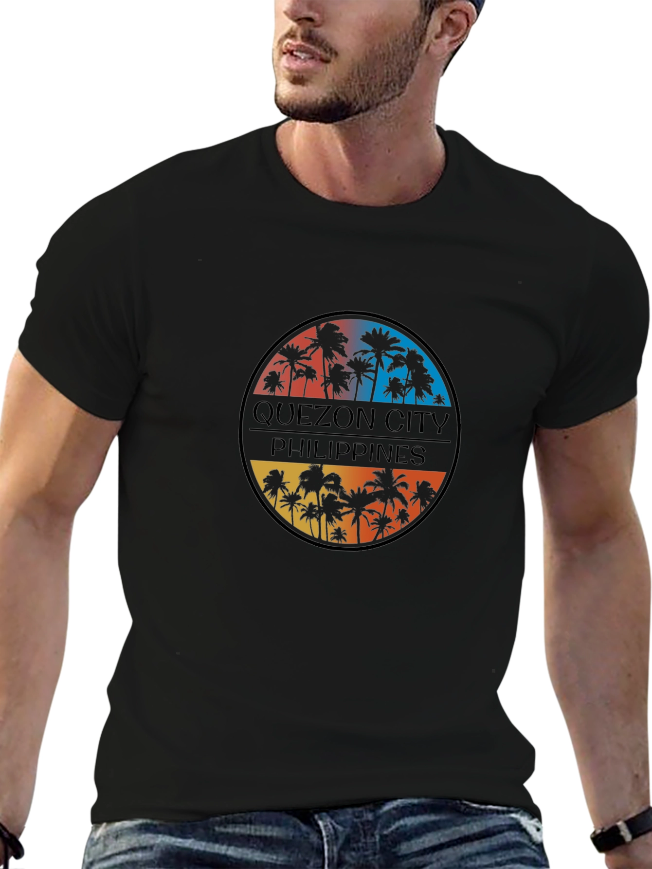 Quezon City Philippines Palm Tree T-Shirt