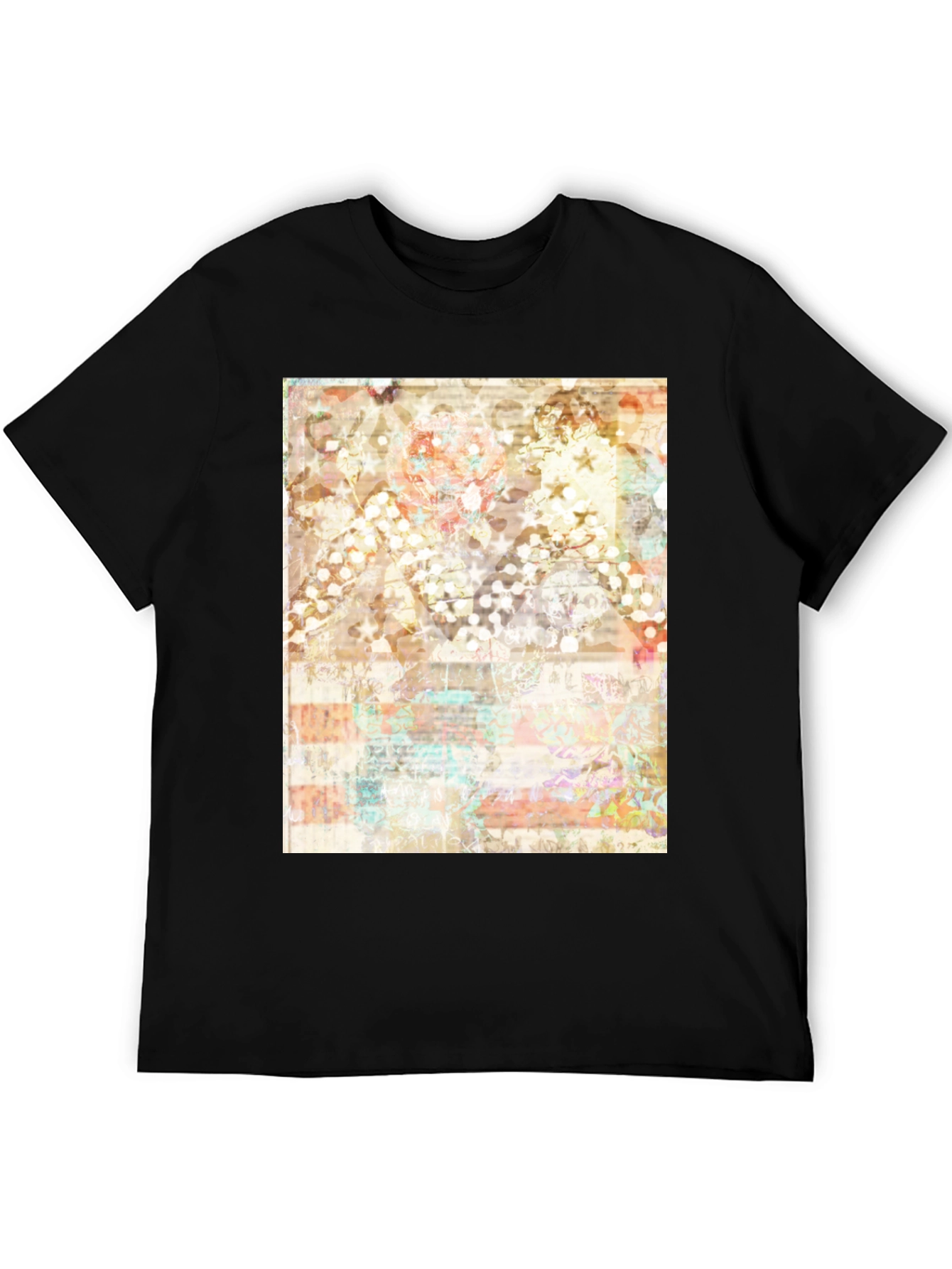 Abstract Pattern Print Black T-Shirt