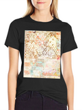 Abstract Pattern Print Black T-Shirt