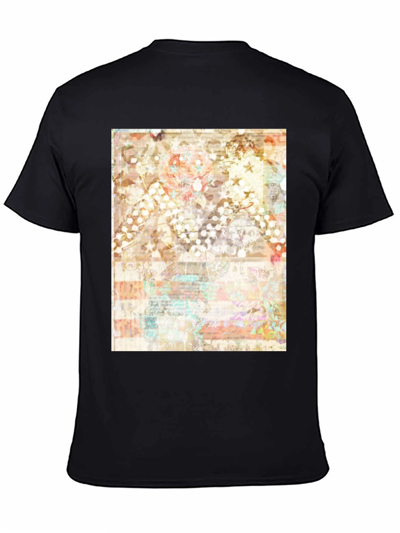 Abstract Pattern Print Black T-Shirt