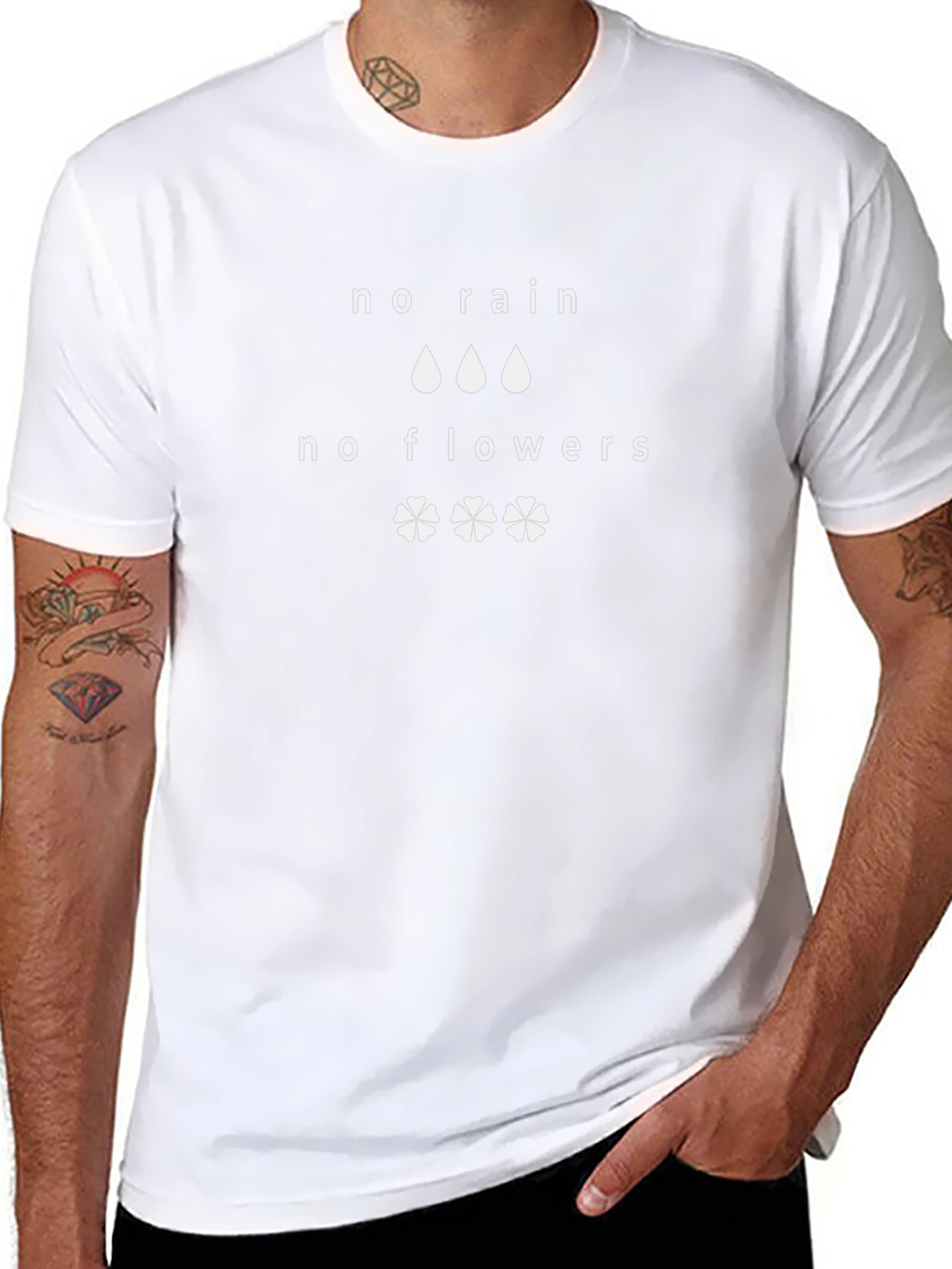 No Rain No Flowers T-Shirt - Motivational Tee
