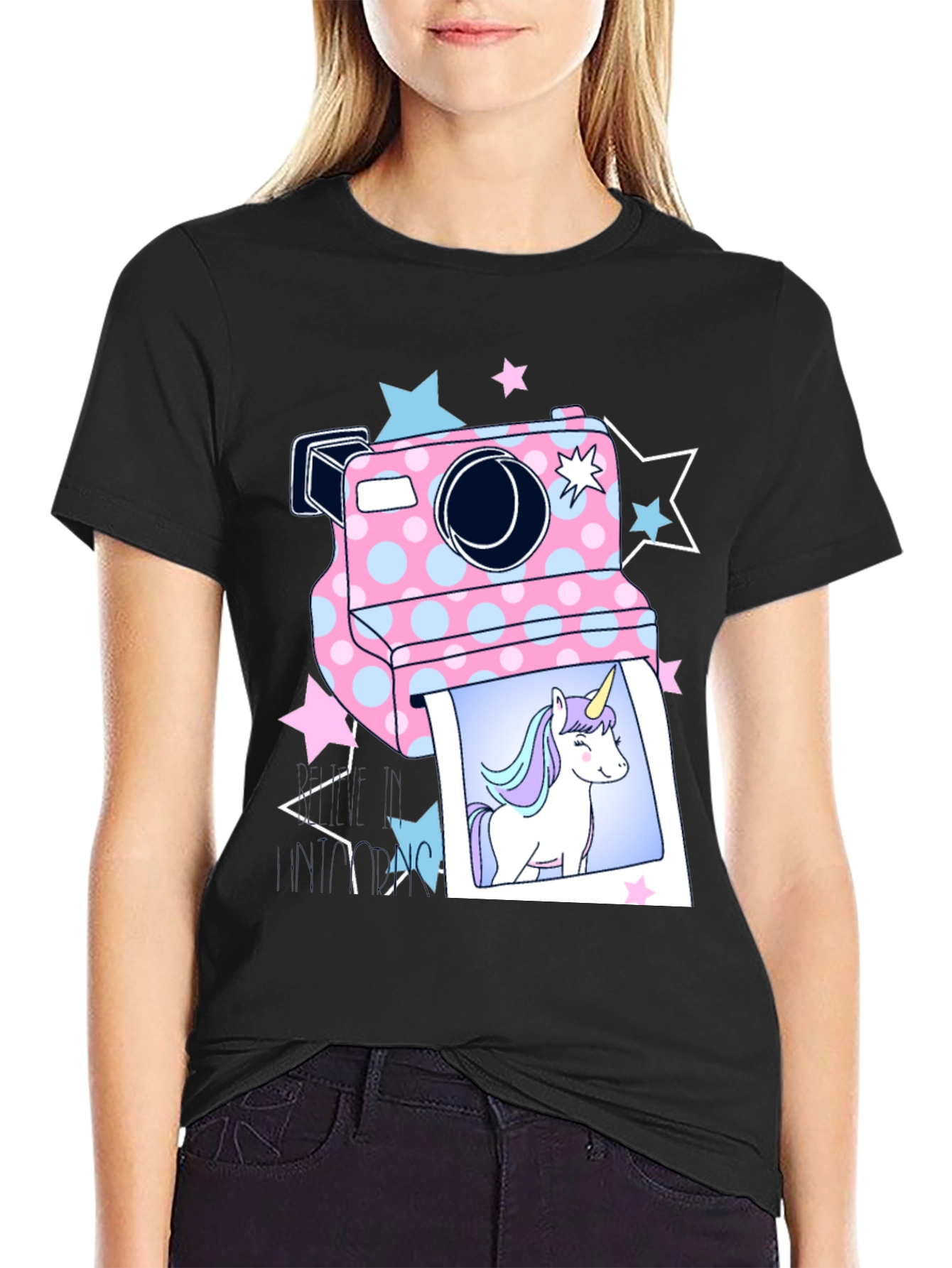 Unicorn Camera Graphic T-Shirt