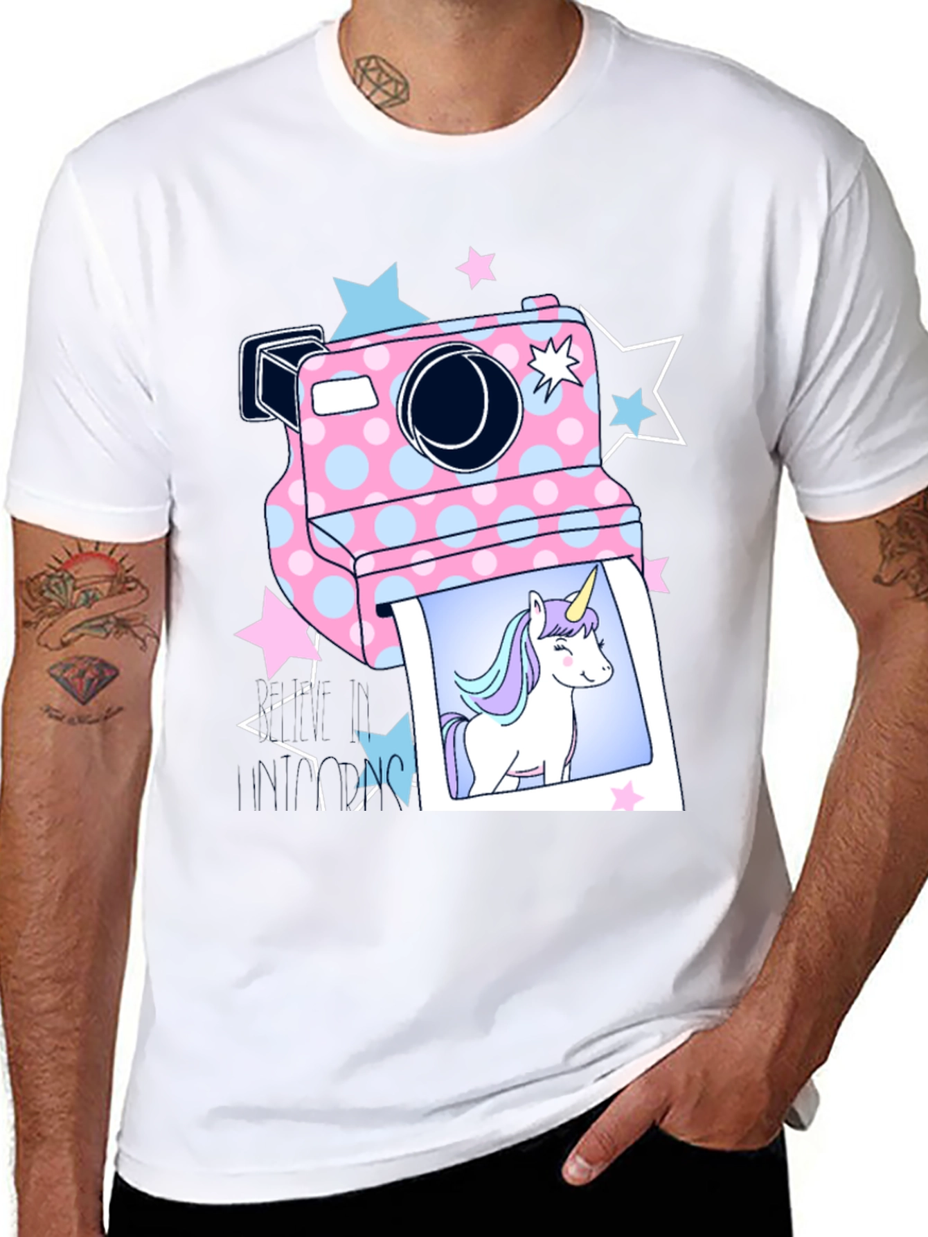 Unicorn Camera Graphic T-Shirt
