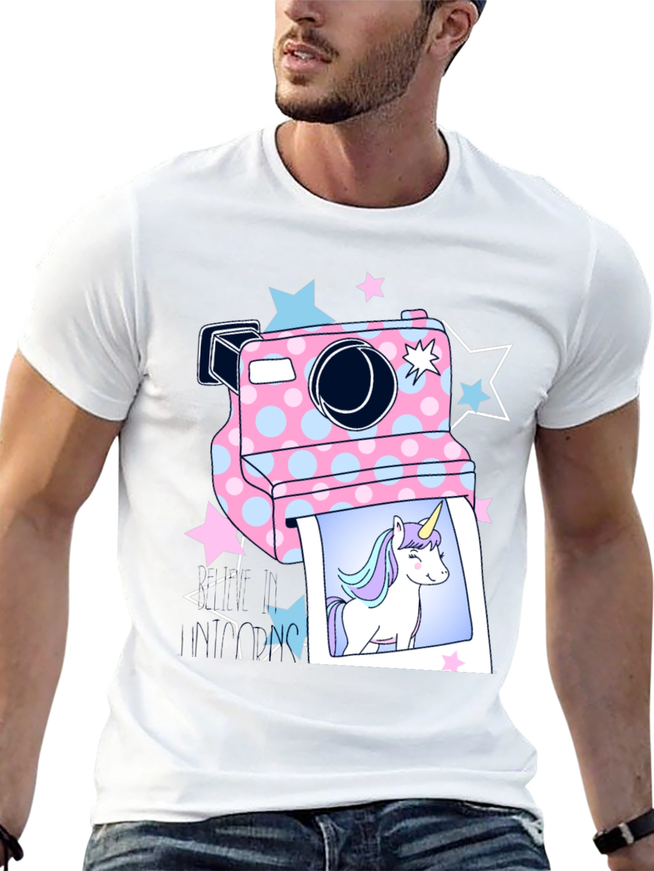 Unicorn Camera Graphic T-Shirt