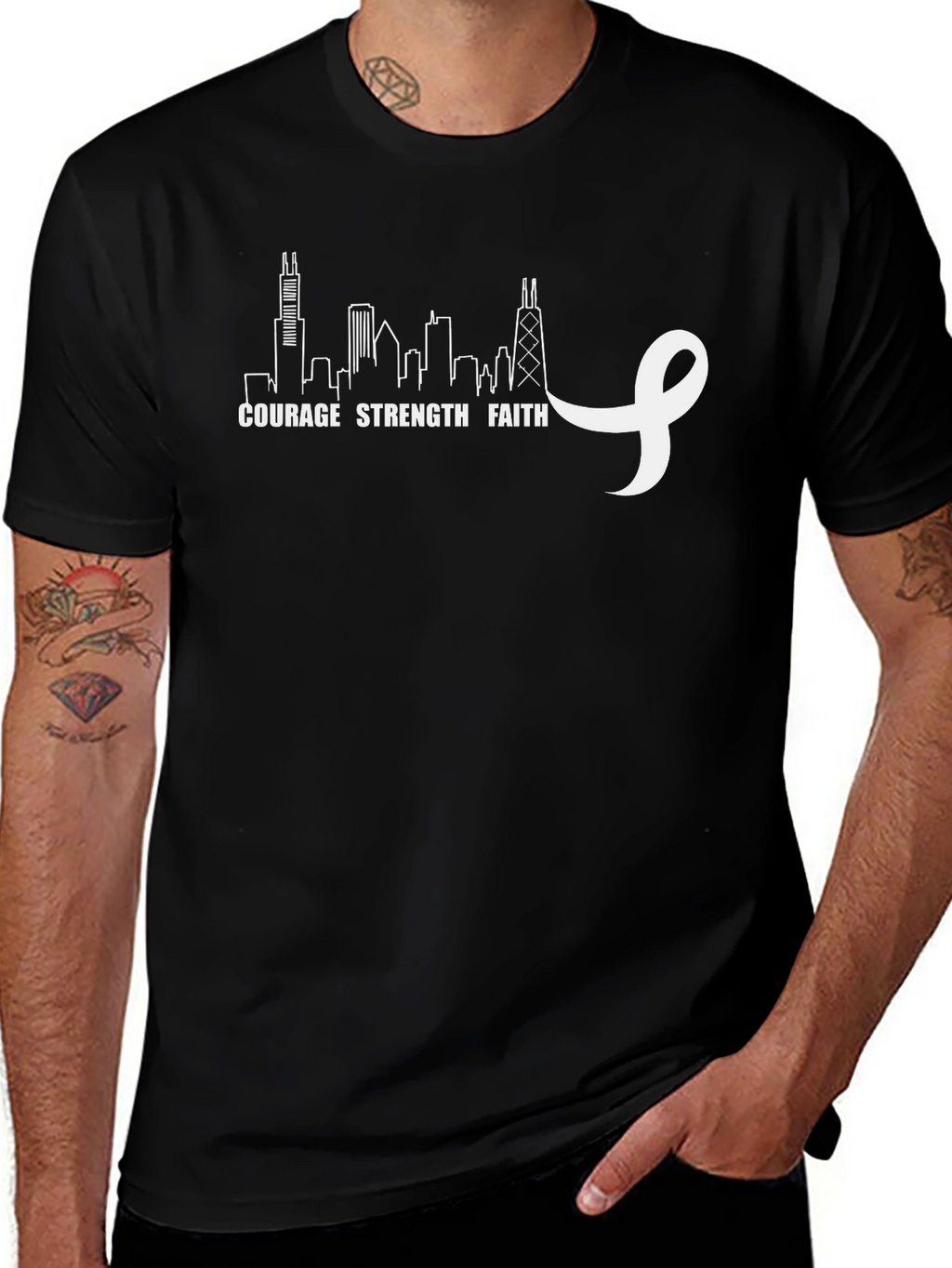 Courage Strength Faith Chicago T-Shirt