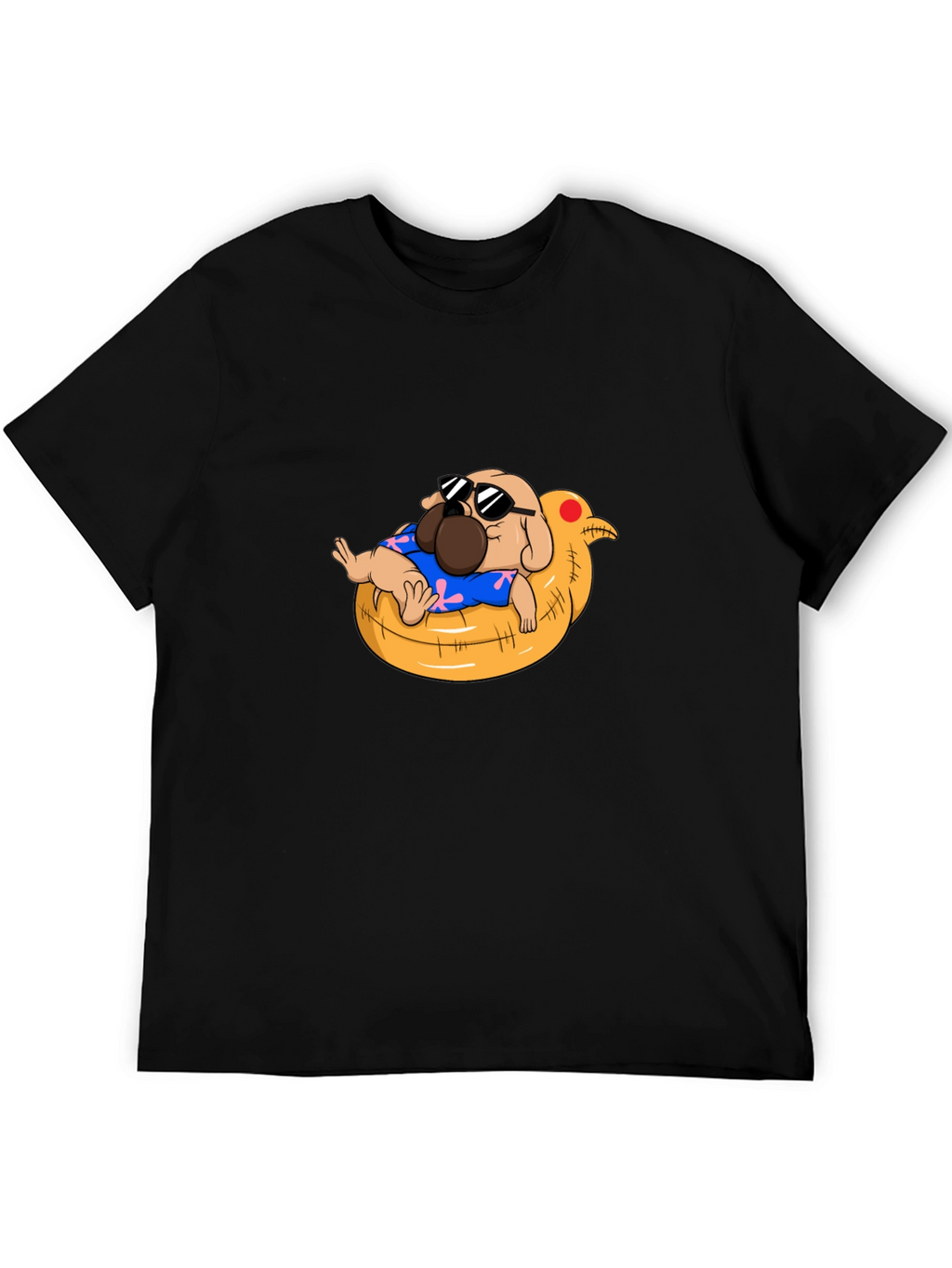 Cool Pug in Duck Float T-Shirt - Summer Vibes!