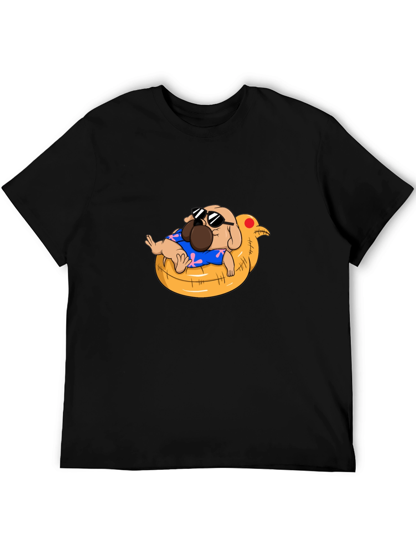 Cool Pug in Duck Float T-Shirt - Summer Vibes!