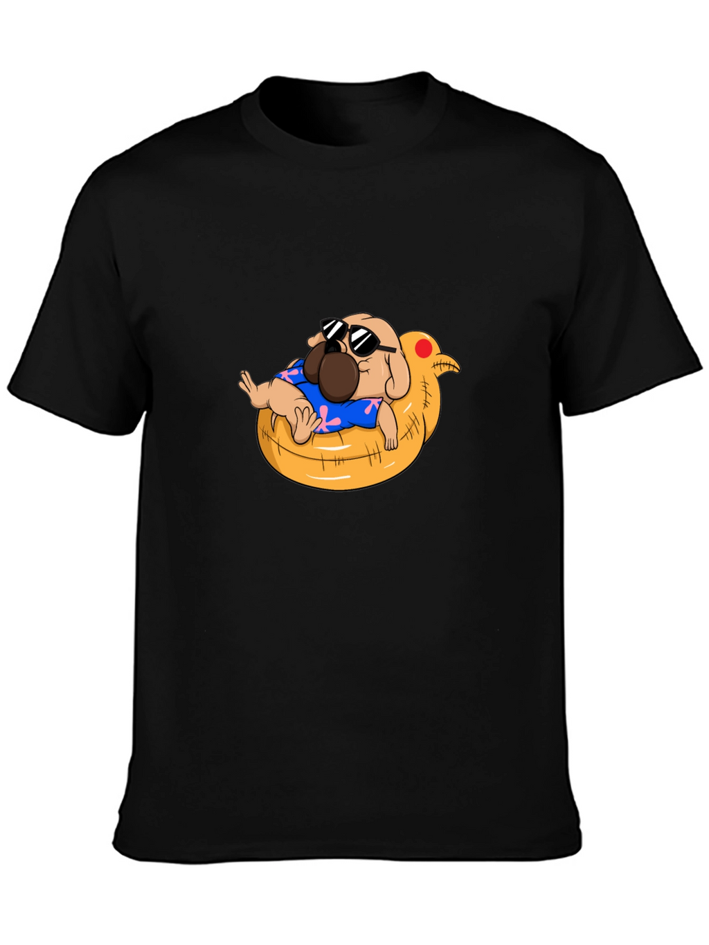 Cool Pug in Duck Float T-Shirt - Summer Vibes!