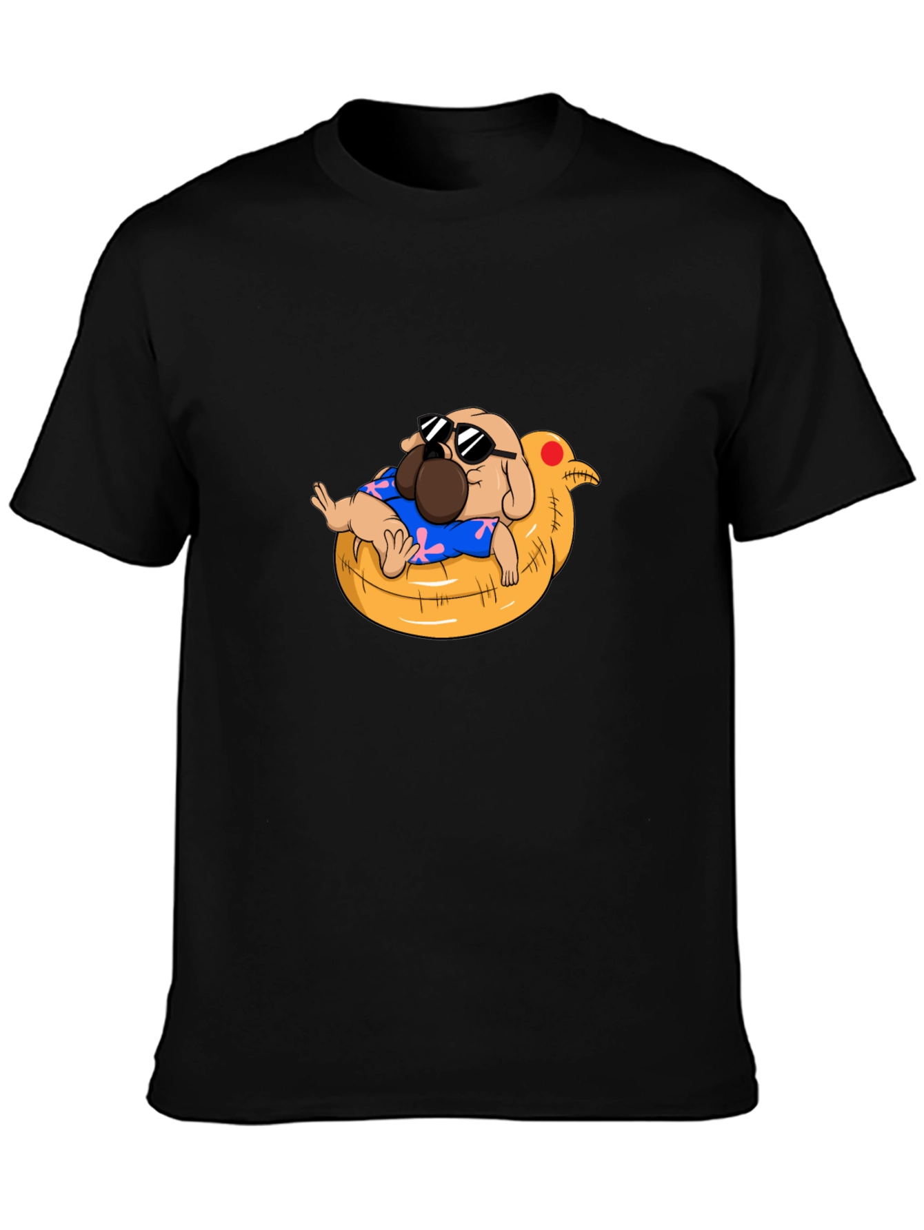 Cool Pug in Duck Float T-Shirt - Summer Vibes!