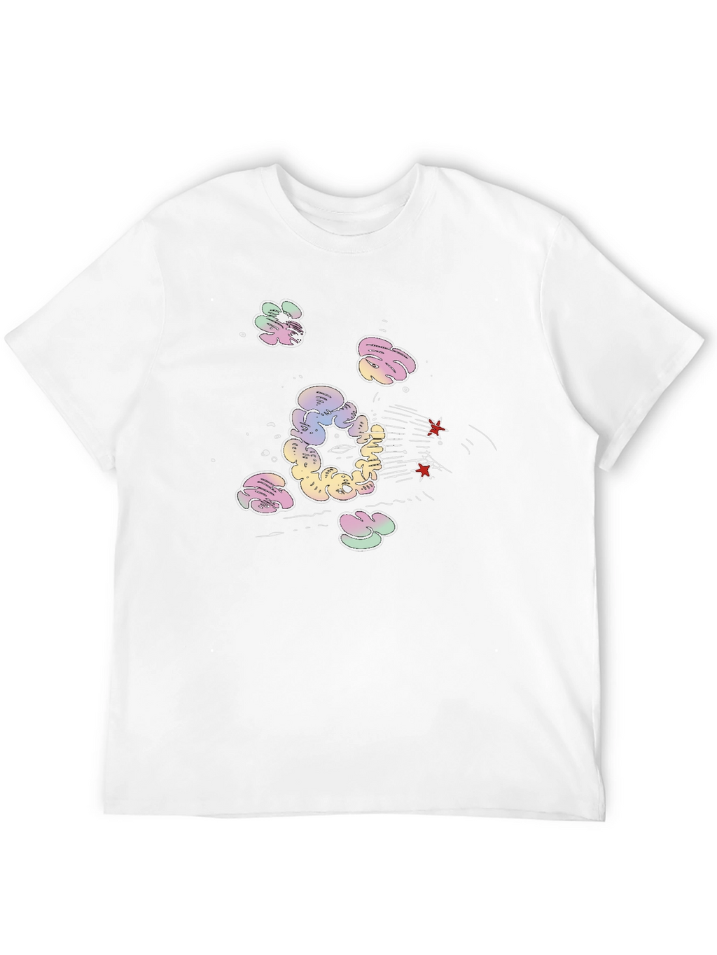 Cartoon Cloud Explosion Black T-Shirt