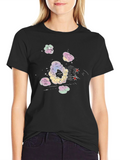 Cartoon Cloud Explosion Black T-Shirt