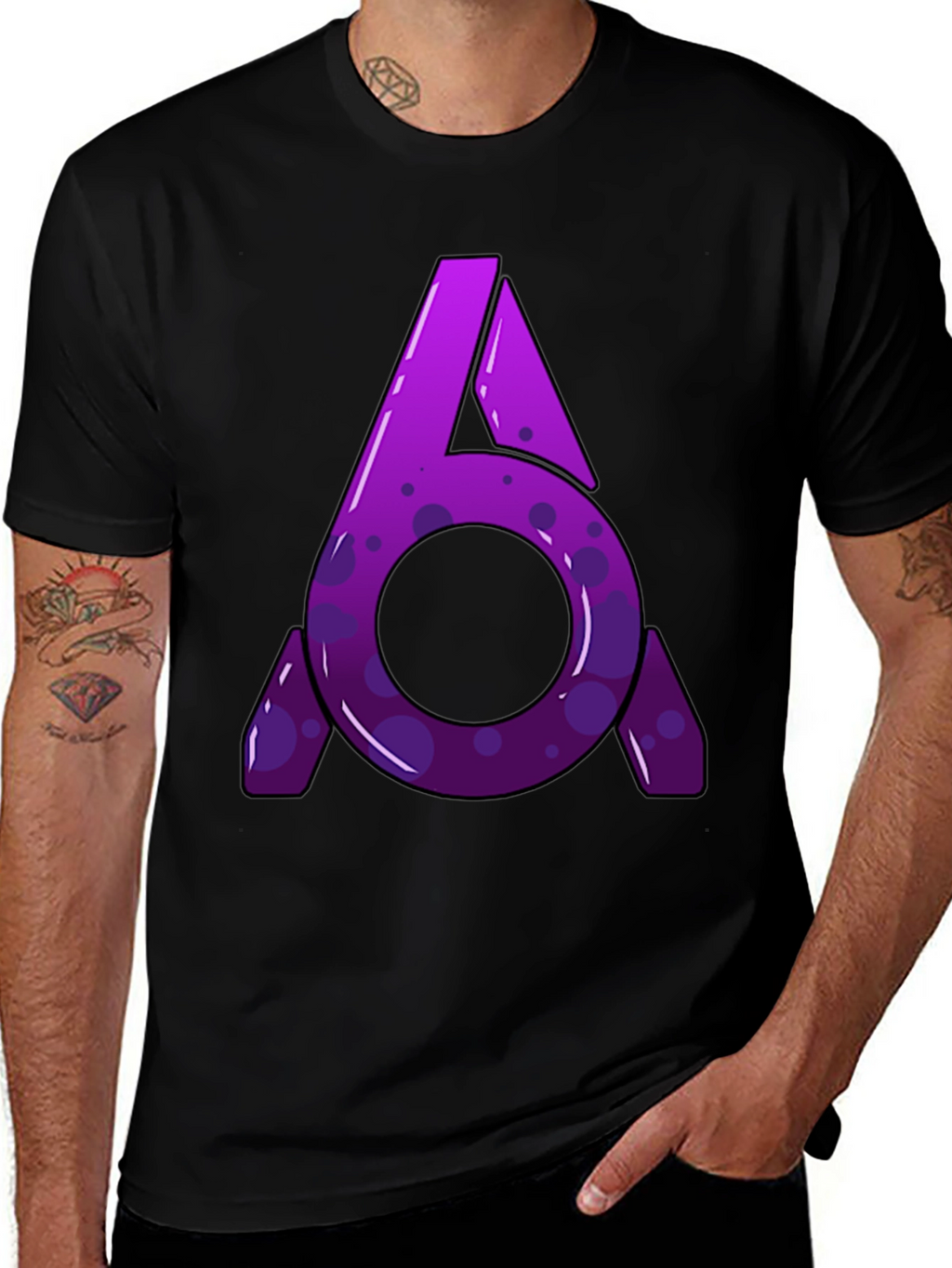 Abstract Logo Graphic T-Shirt - Black