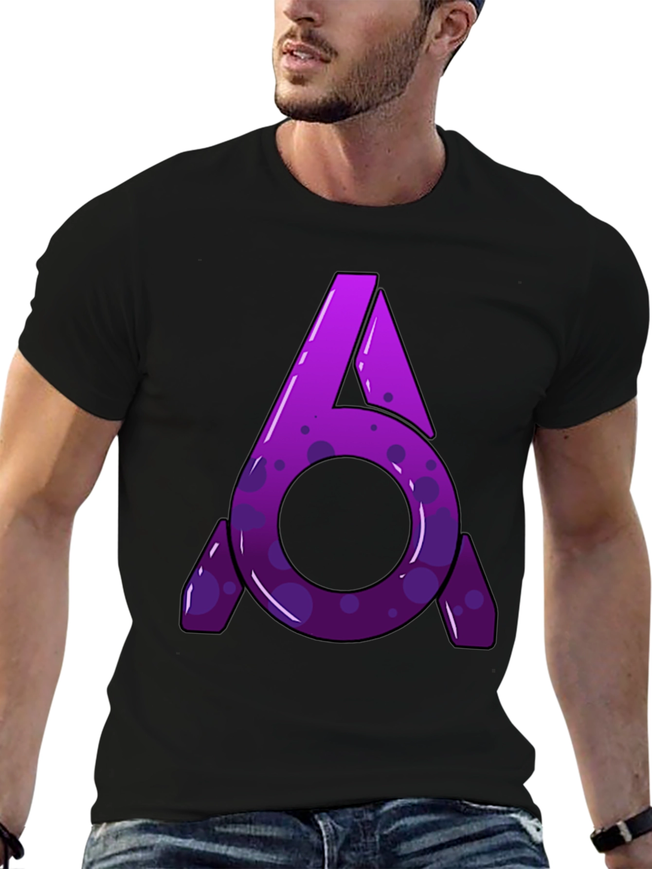 Abstract Logo Graphic T-Shirt - Black