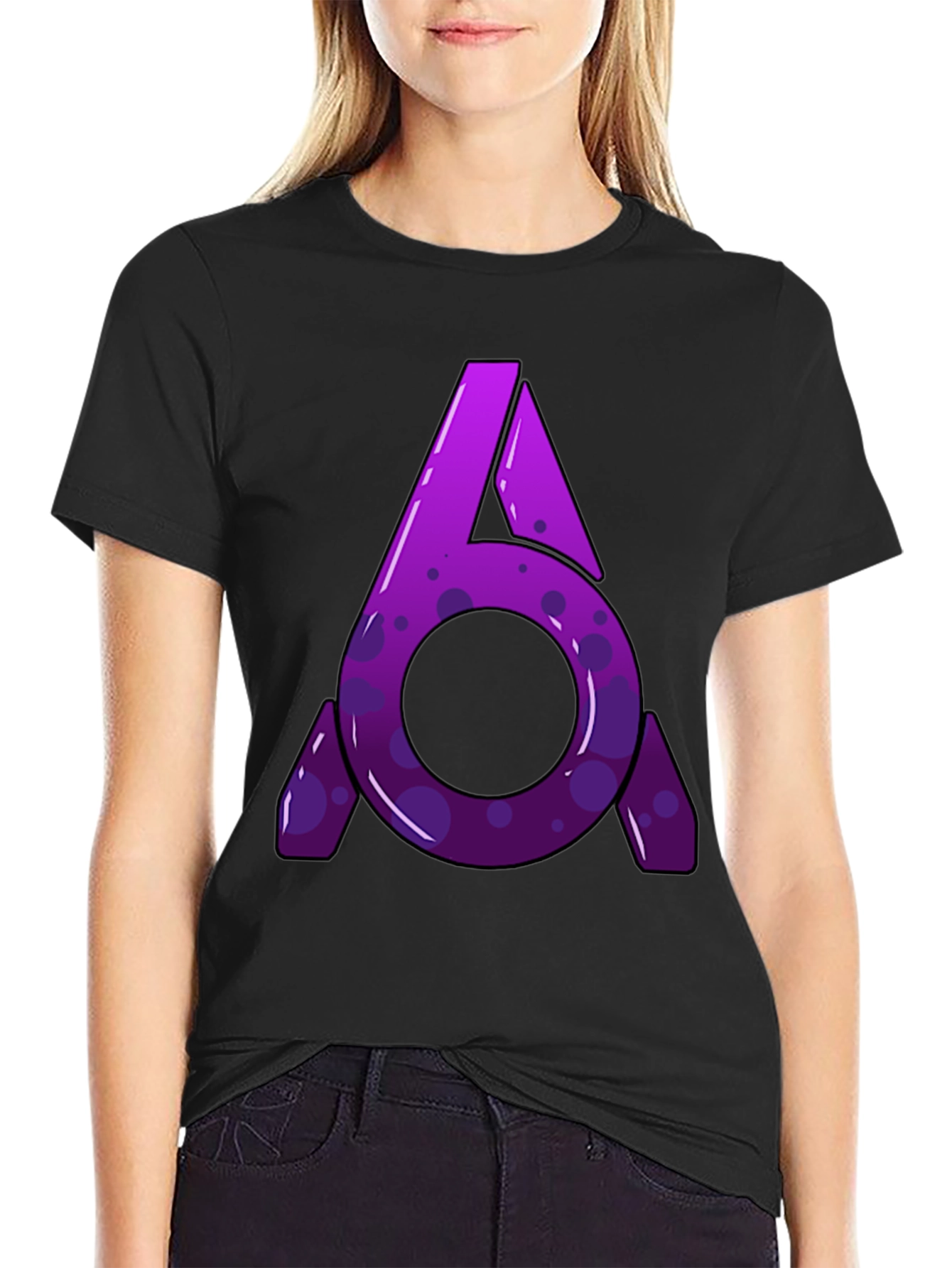 Abstract Logo Graphic T-Shirt - Black