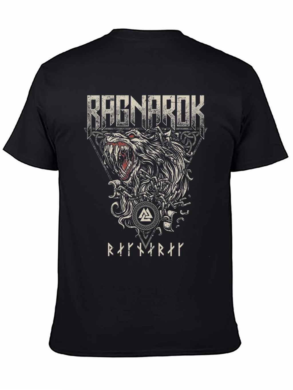 Ragnarok Wolf Graphic Tee - Norse Viking Style