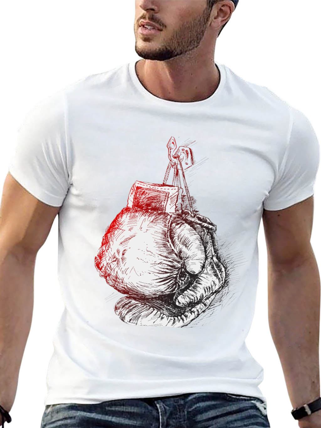 Boxing Glove Graphic Tee - Black
