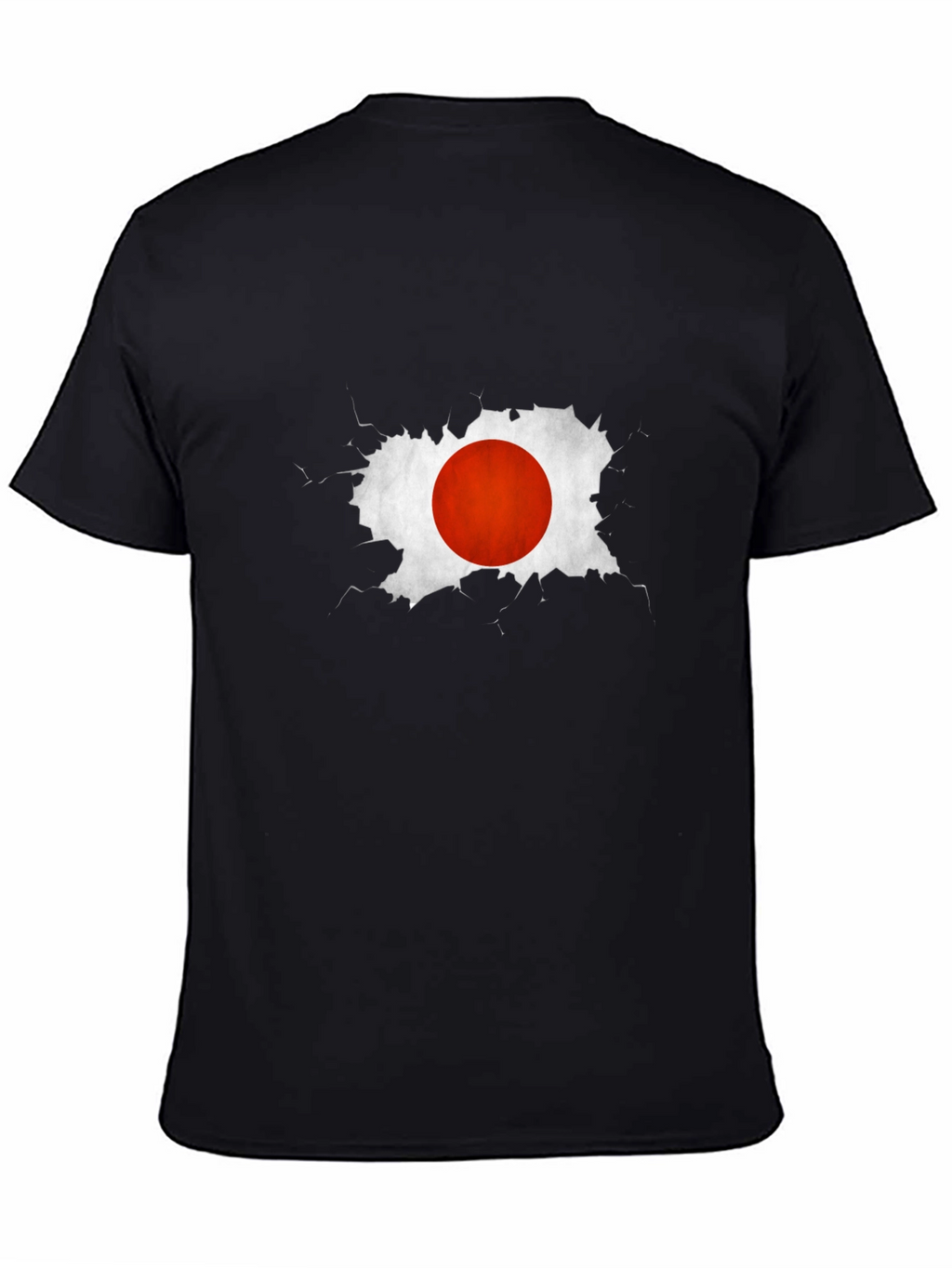Japan Flag Graphic Tee - Black Cotton Casual T-Shirt