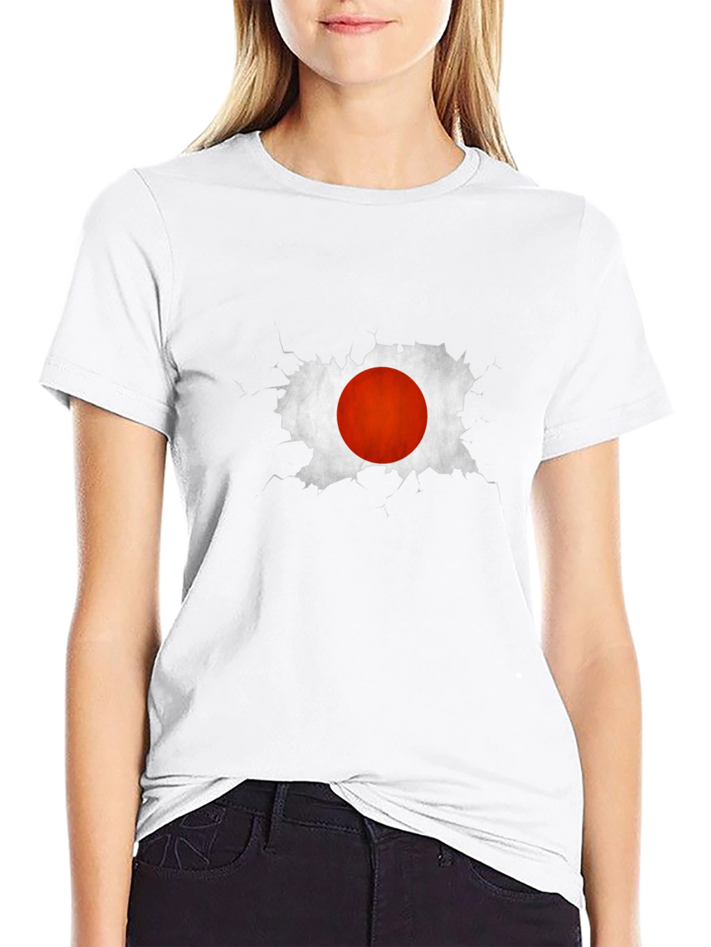 Japan Flag Graphic Tee - Black Cotton Casual T-Shirt