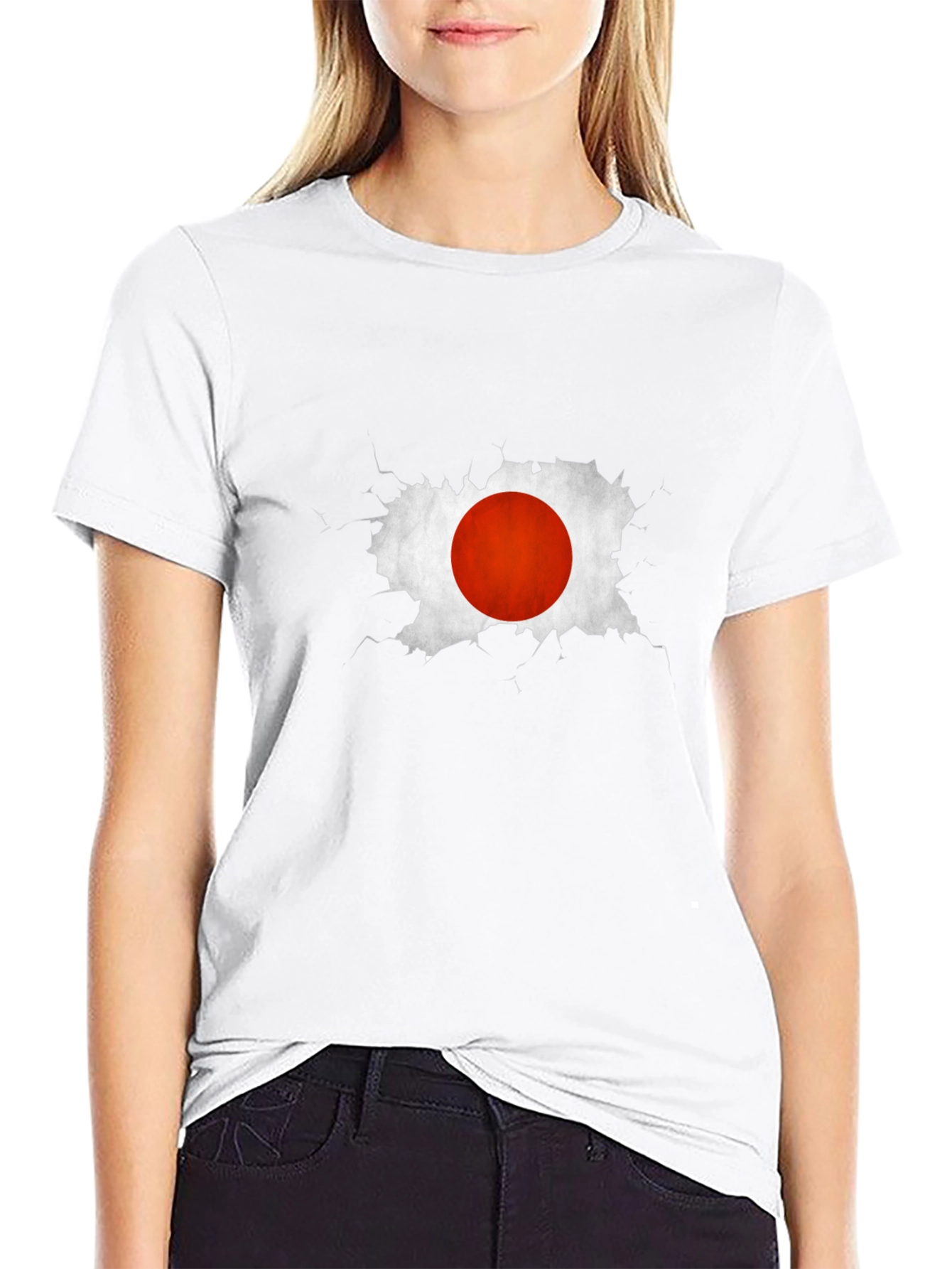 Japan Flag Graphic Tee - Black Cotton Casual T-Shirt