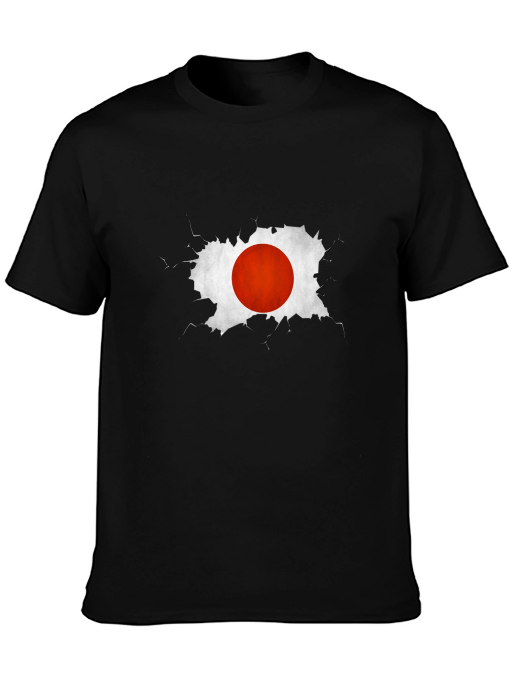 Japan Flag Graphic Tee - Black Cotton Casual T-Shirt