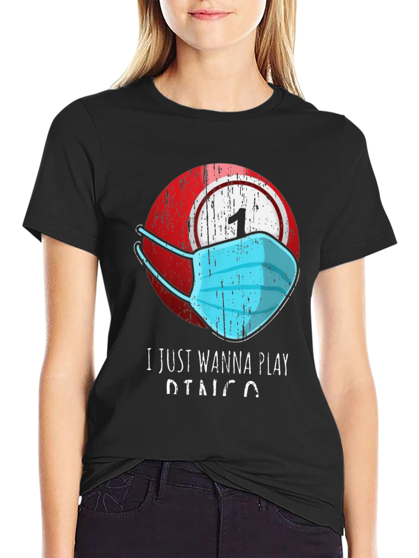 Bingo Mask T-Shirt - I Just Wanna Play Bingo Tee