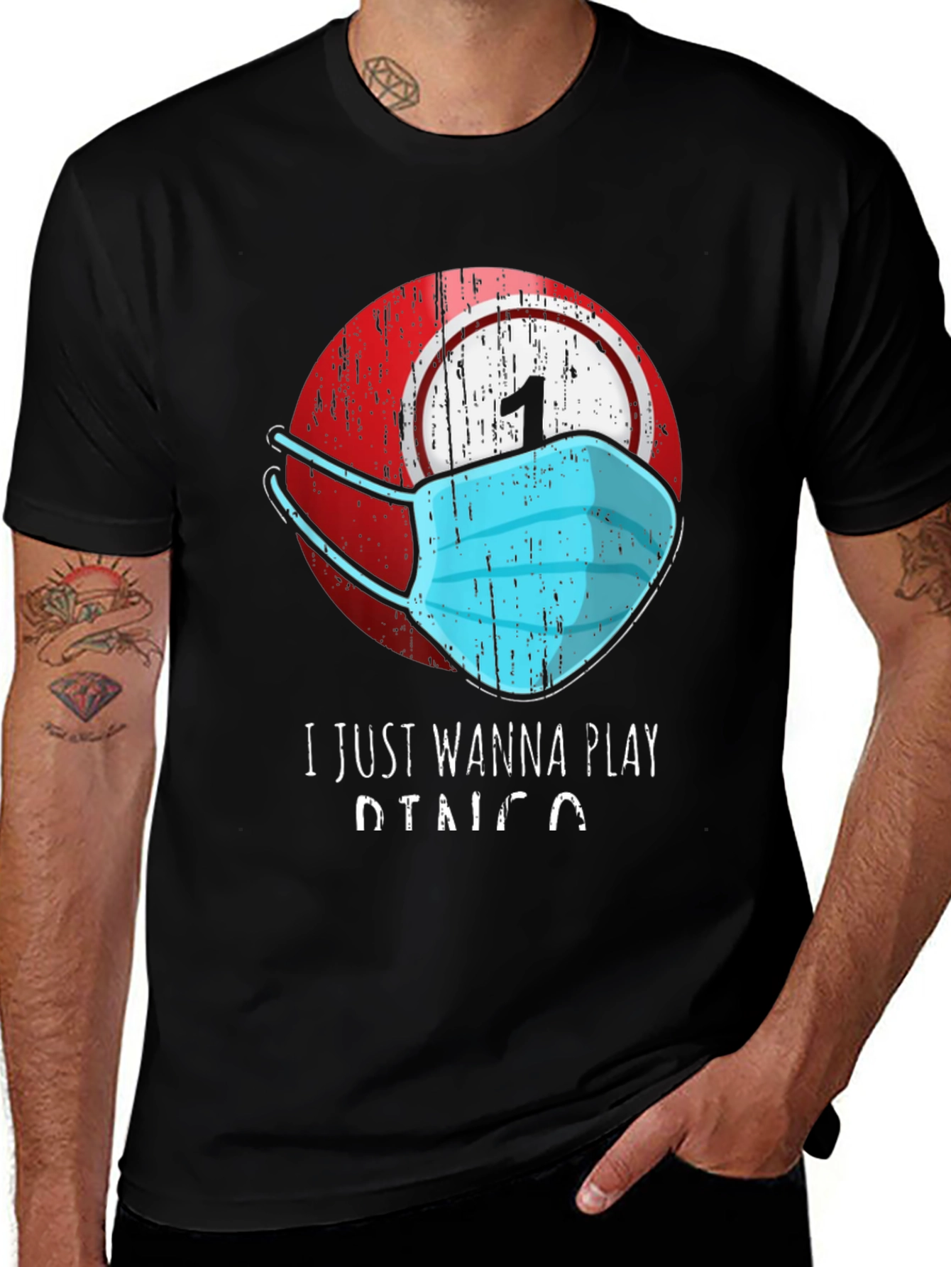 Bingo Mask T-Shirt - I Just Wanna Play Bingo Tee