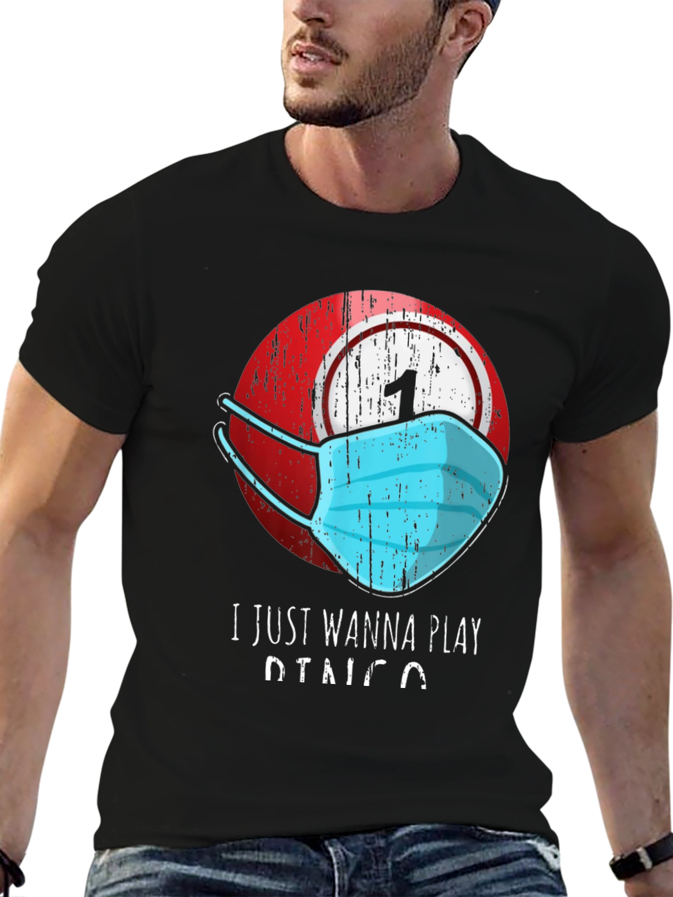Bingo Mask T-Shirt - I Just Wanna Play Bingo Tee